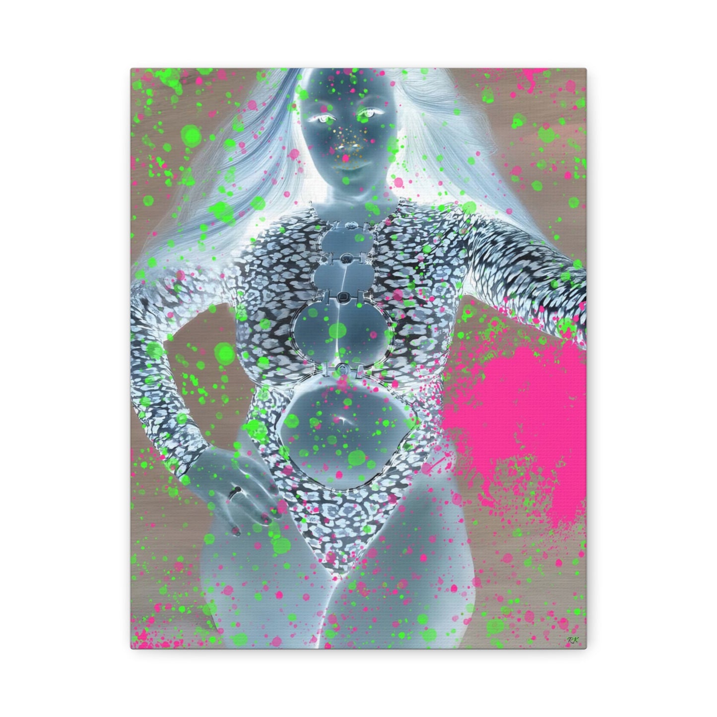 Canvas Print - Glowing Sensually Splashed Full Body Portrait
