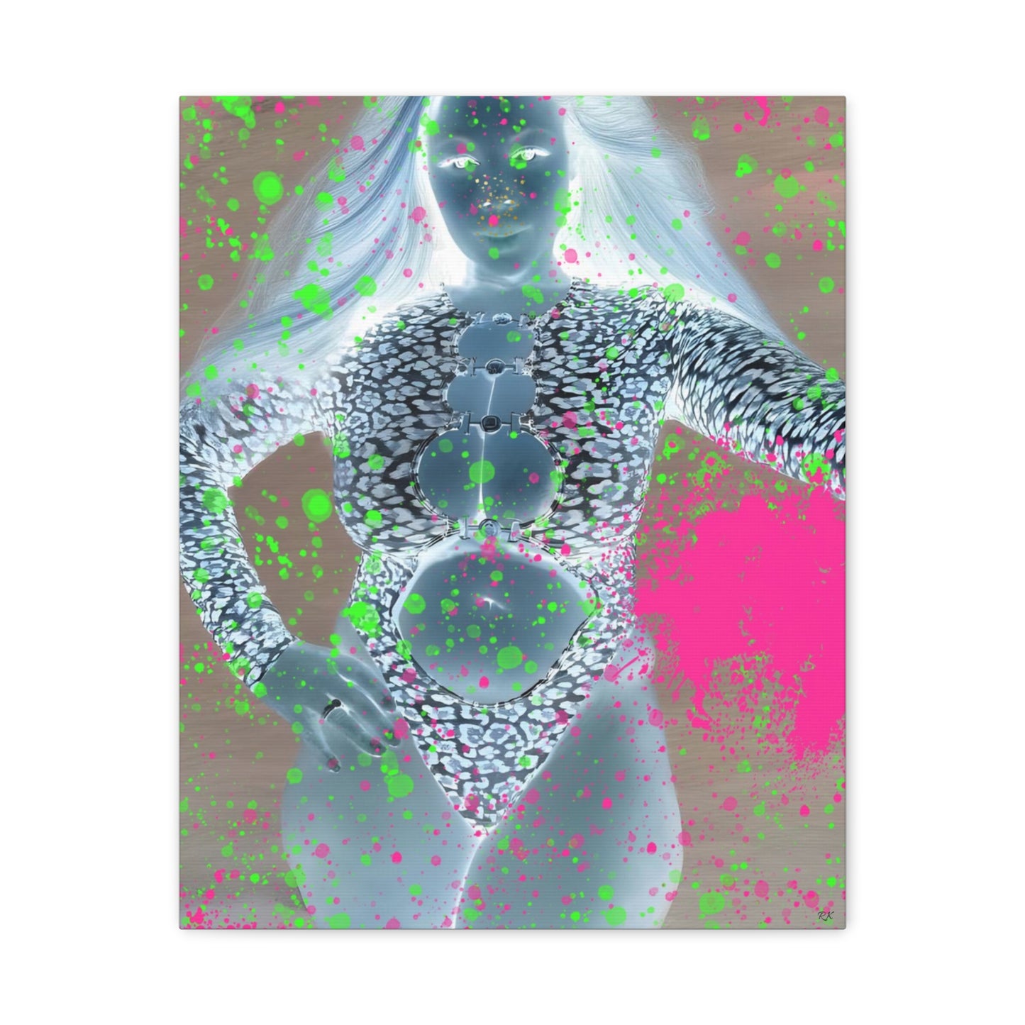 Canvas Print - Glowing Sensually Splashed Full Body Portrait