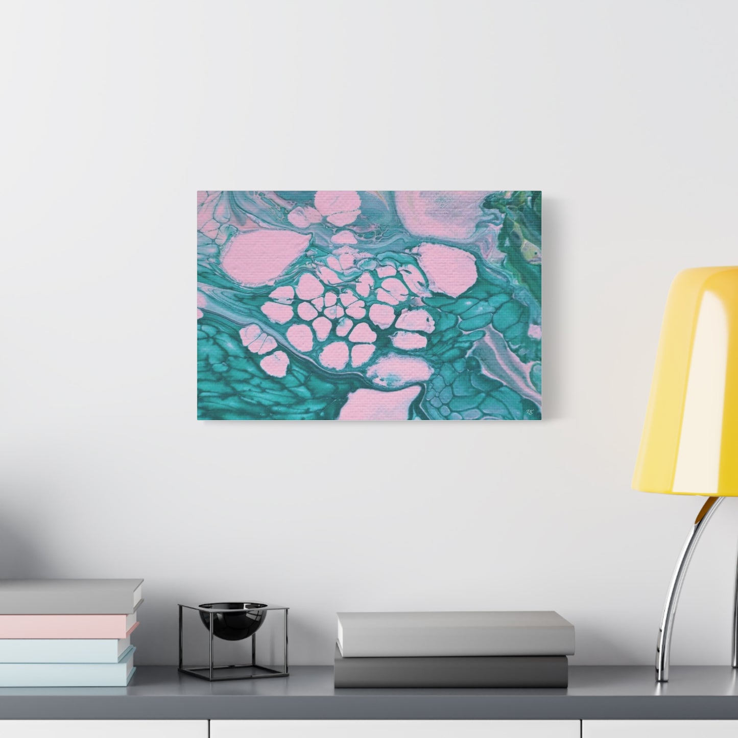 Abstract Art Matte Canvas Print - Colorful Ocean-Inspired Decor