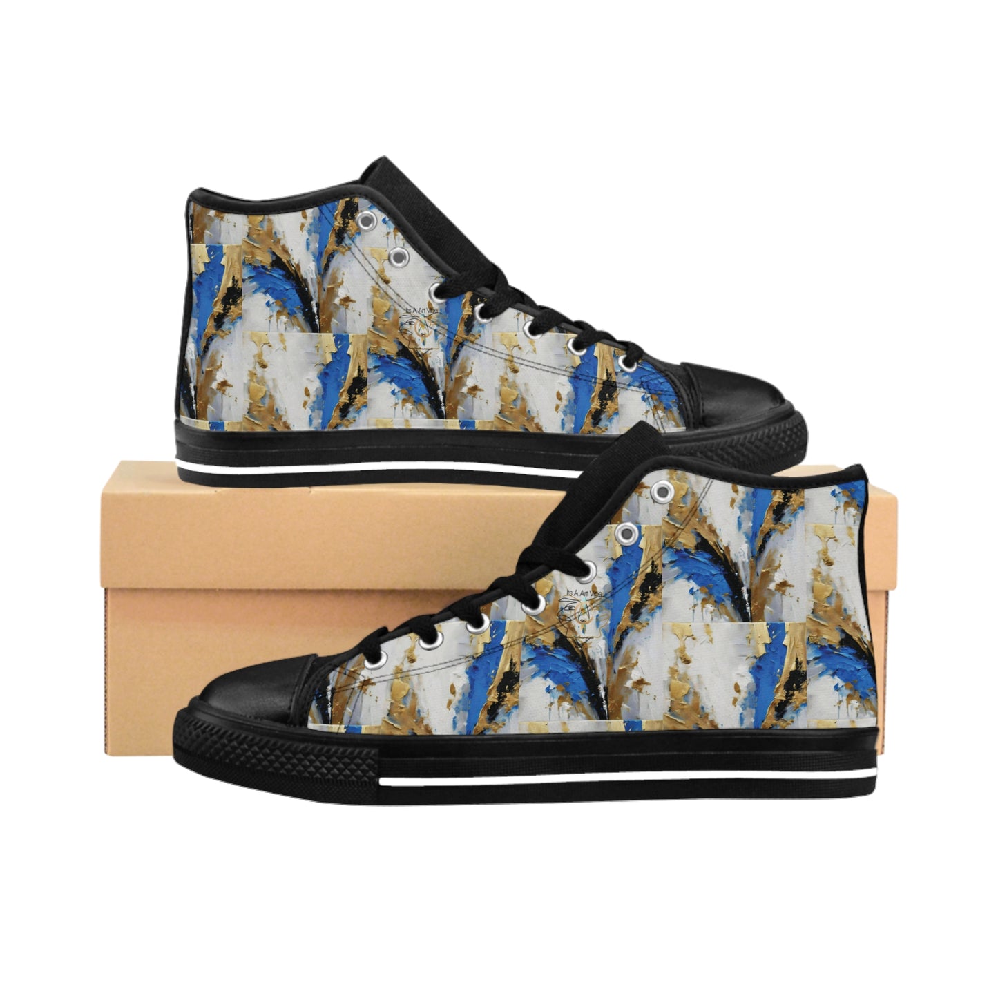 Men's Classic Sneakers Blue Gold by Its A Art Vibe