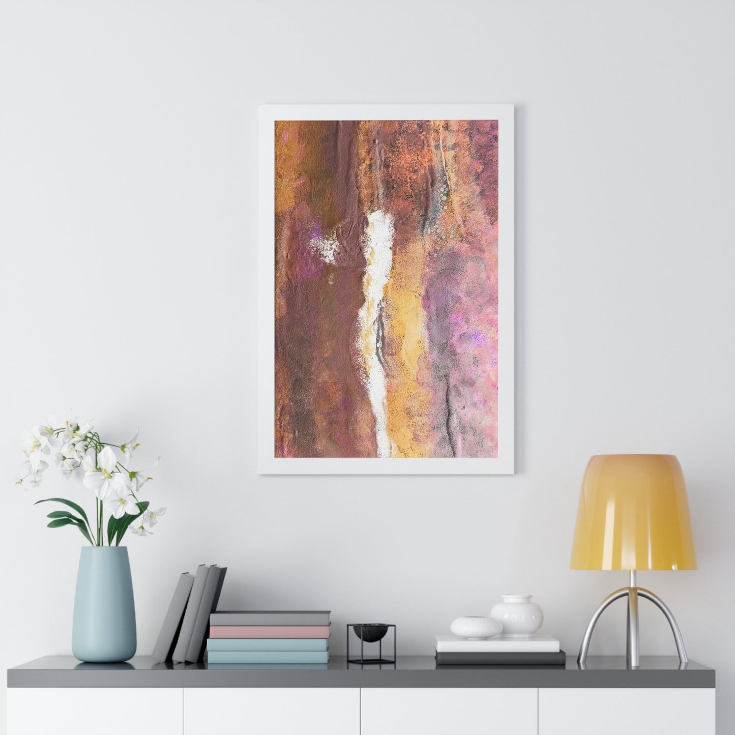 Framed Vertical Poster Rustic Fire by Its A Art Vibe