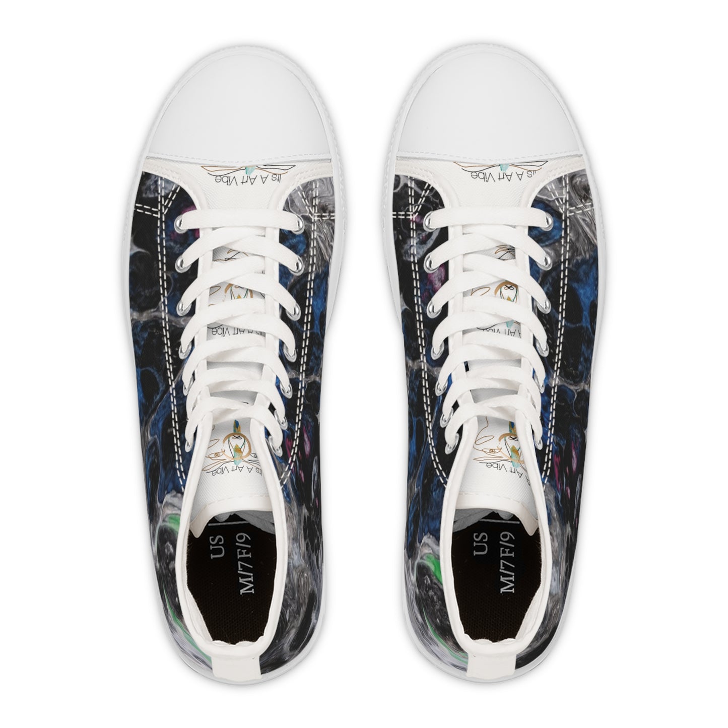 Women's High-Top Sneakers Midnight Bae Blues by Its A Art Vibe