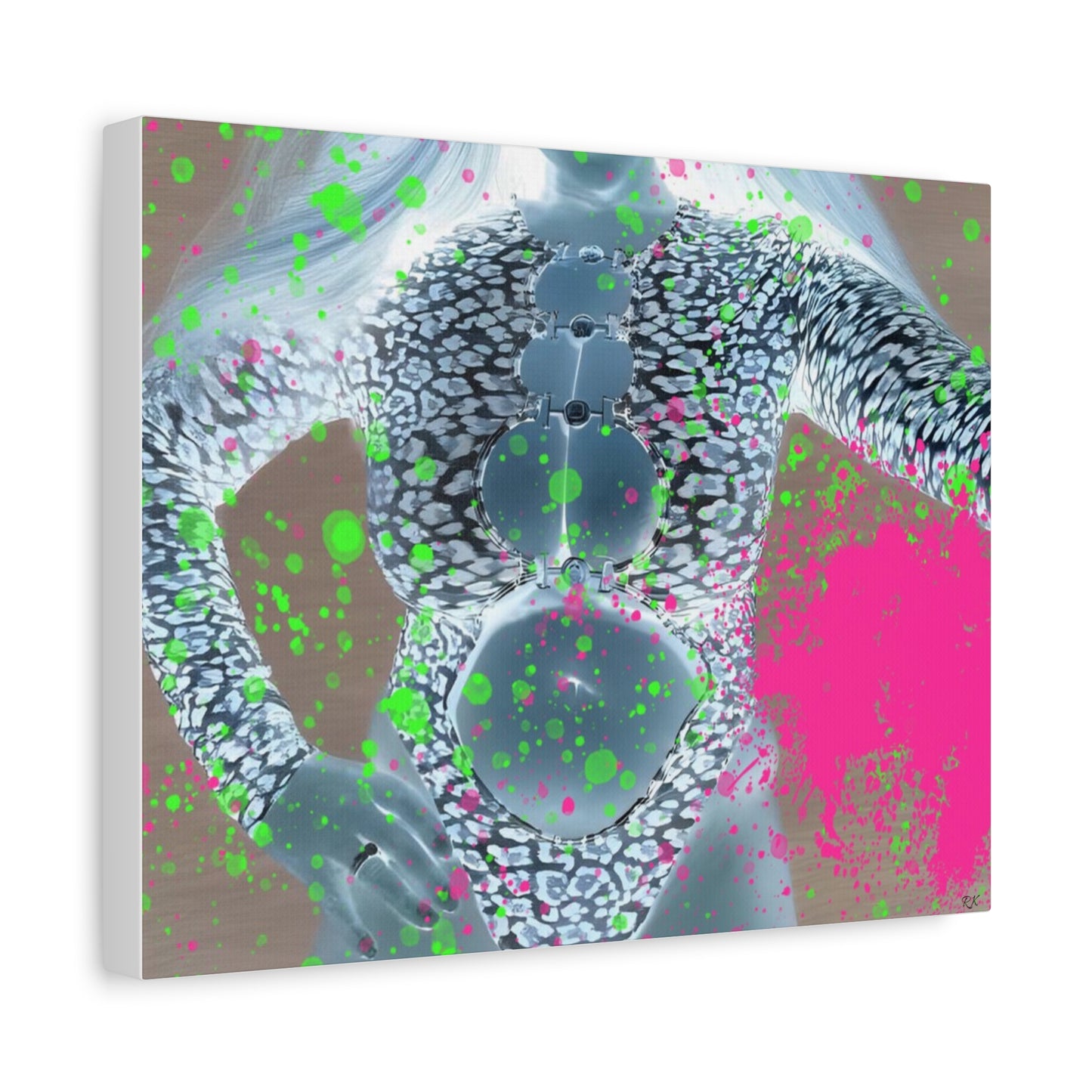 Canvas Print - Glowing Sensually Splashed Full Body Portrait