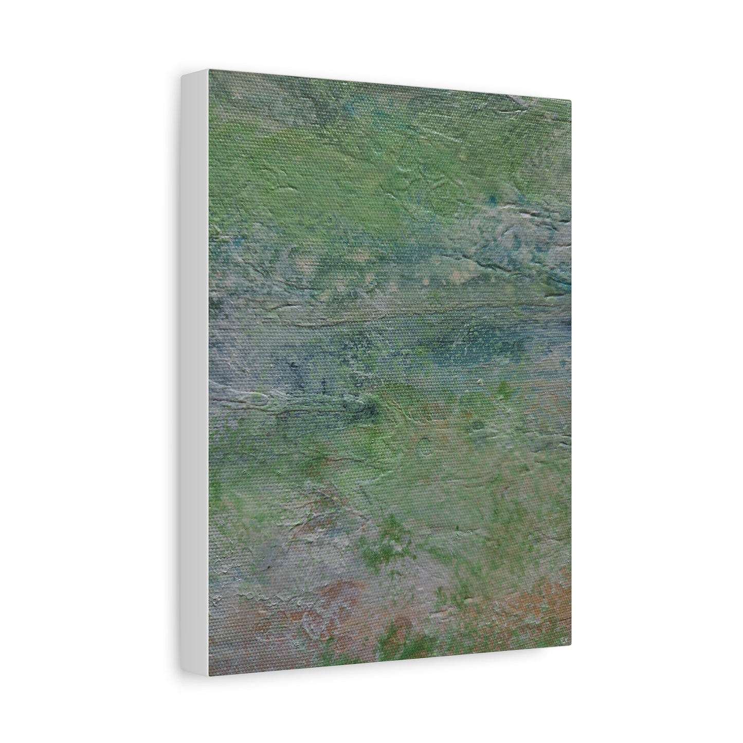 Nature Colors Greens Abstract Original Painting Printed on Canvas Gallery Wrap 1.25"