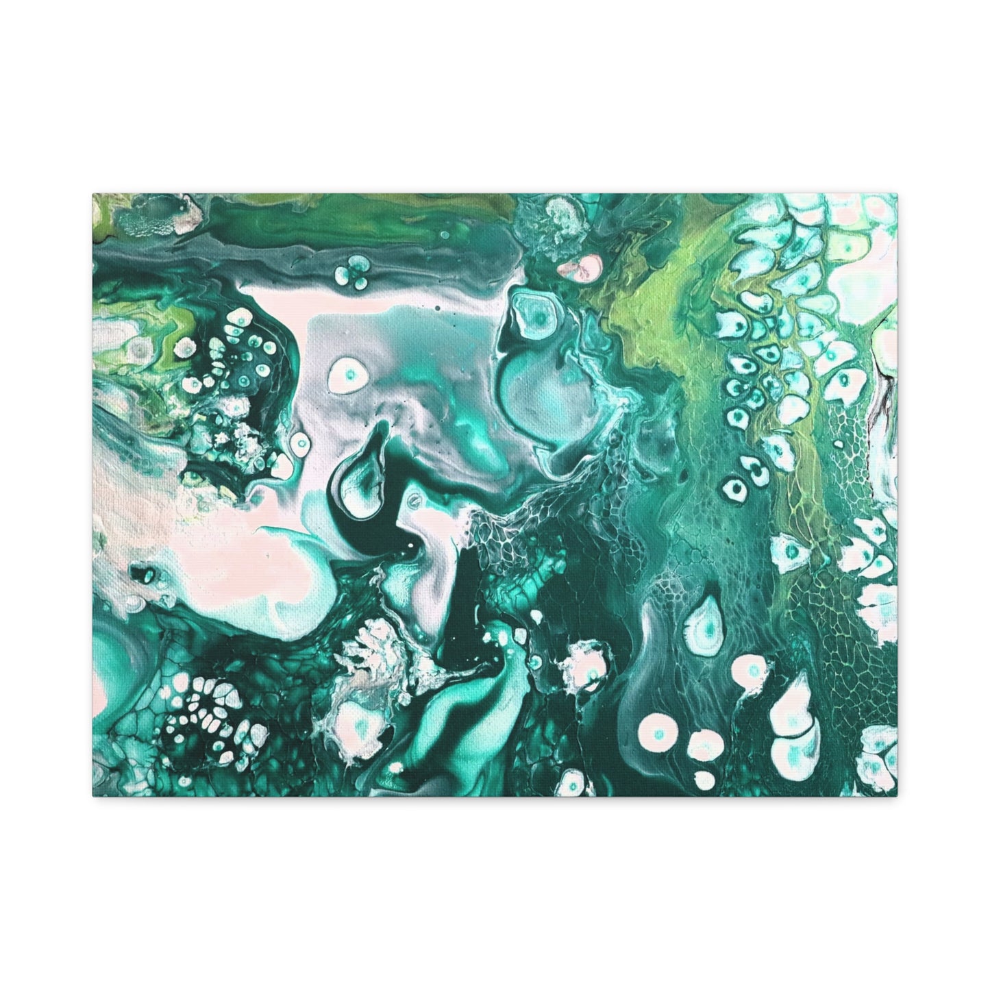 Canvas Gallery Wrap Print to Canvas- Rustic Green Space Painting by It's A Art Vibe