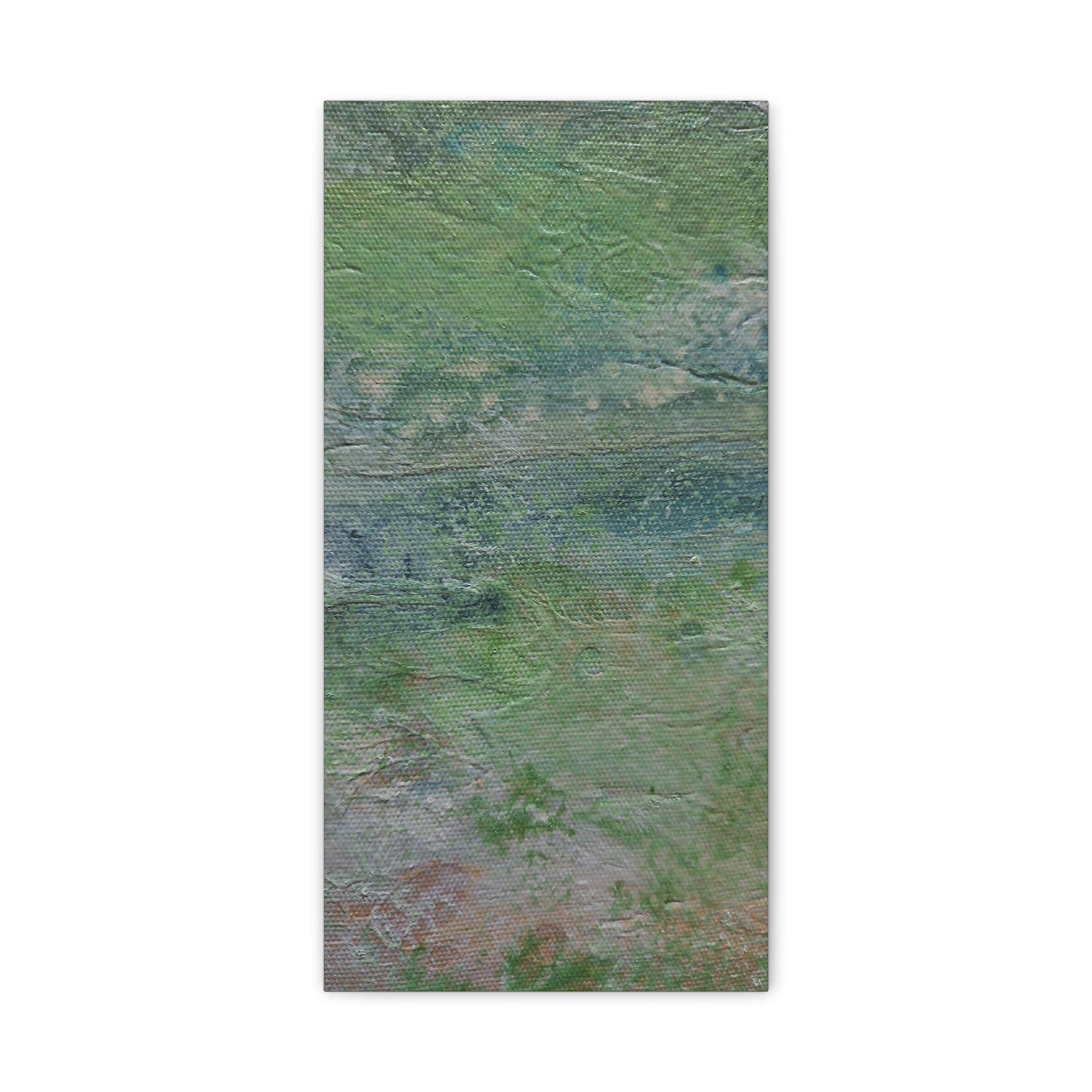 Nature Colors Greens Abstract Original Painting Printed on Canvas Gallery Wrap 1.25"