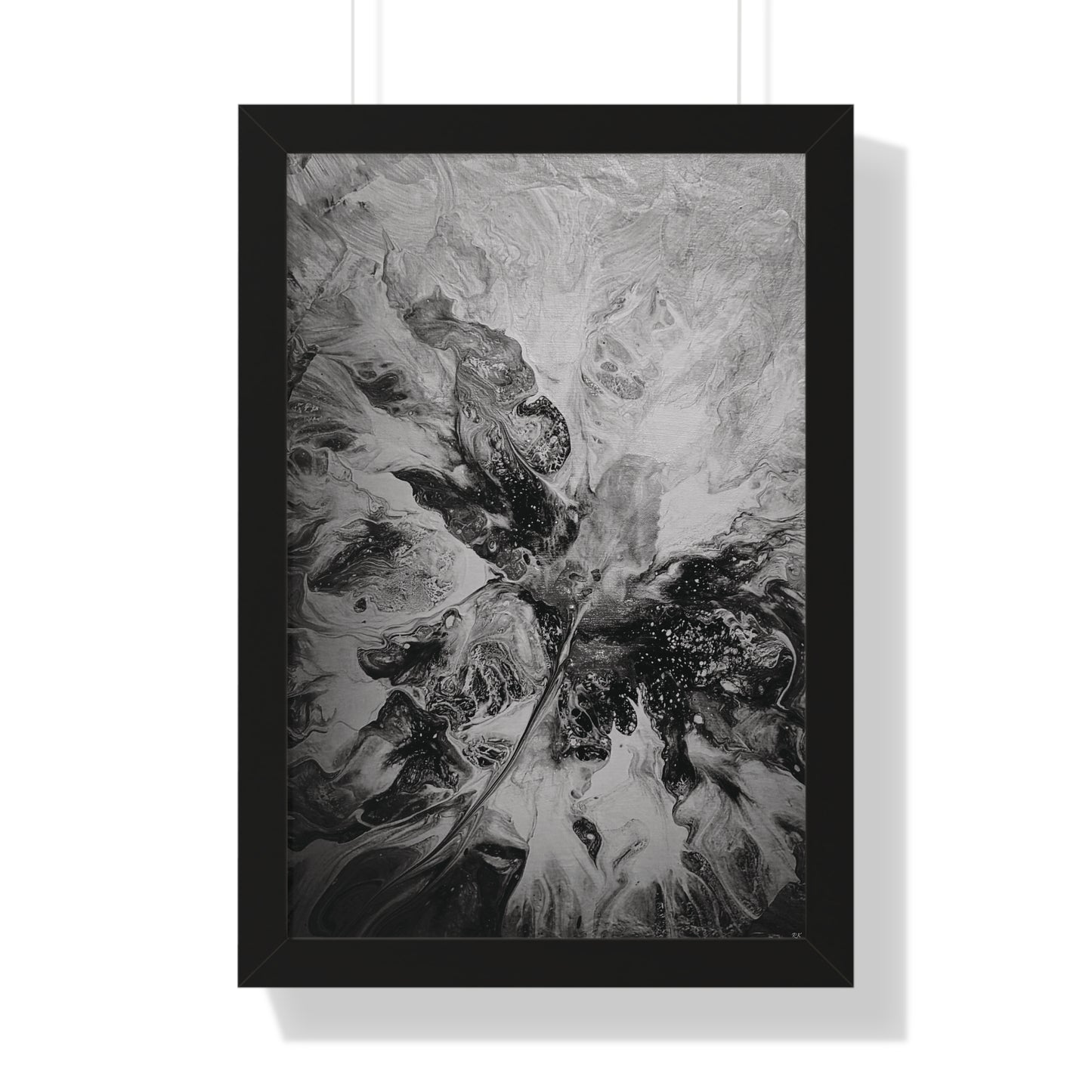 Framed Vertical Poster Black & White Gaze