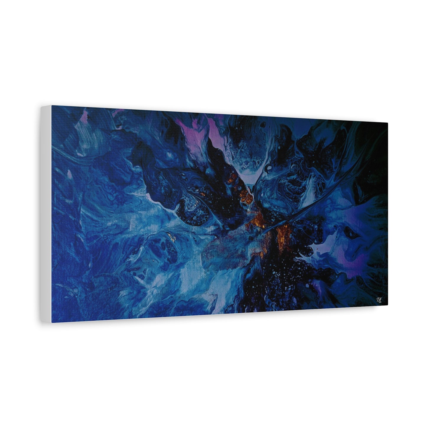 Abstract Blue Matte Canvas Art - Stretched 1.25"