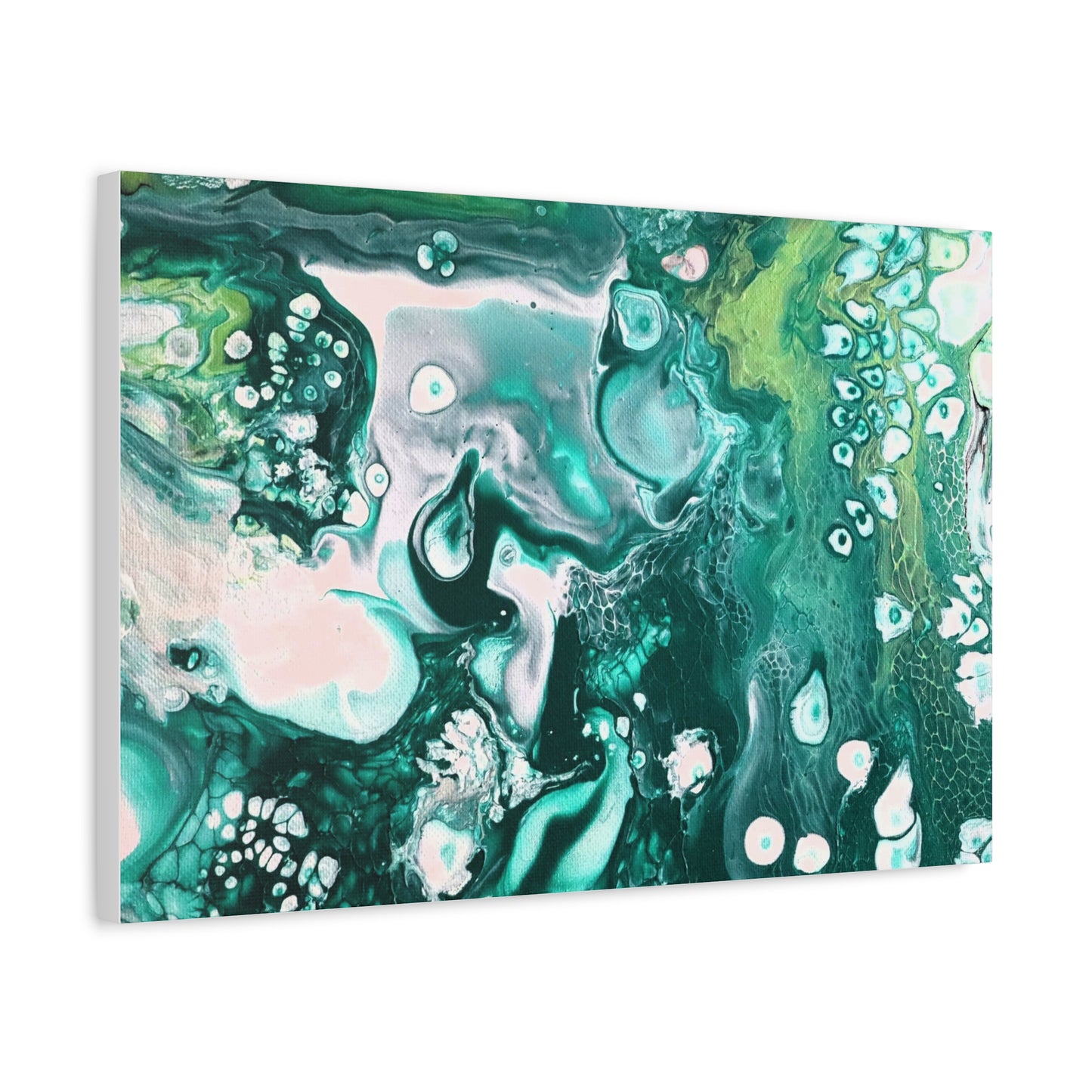 Canvas Gallery Wrap Print to Canvas- Rustic Green Space Painting by It's A Art Vibe