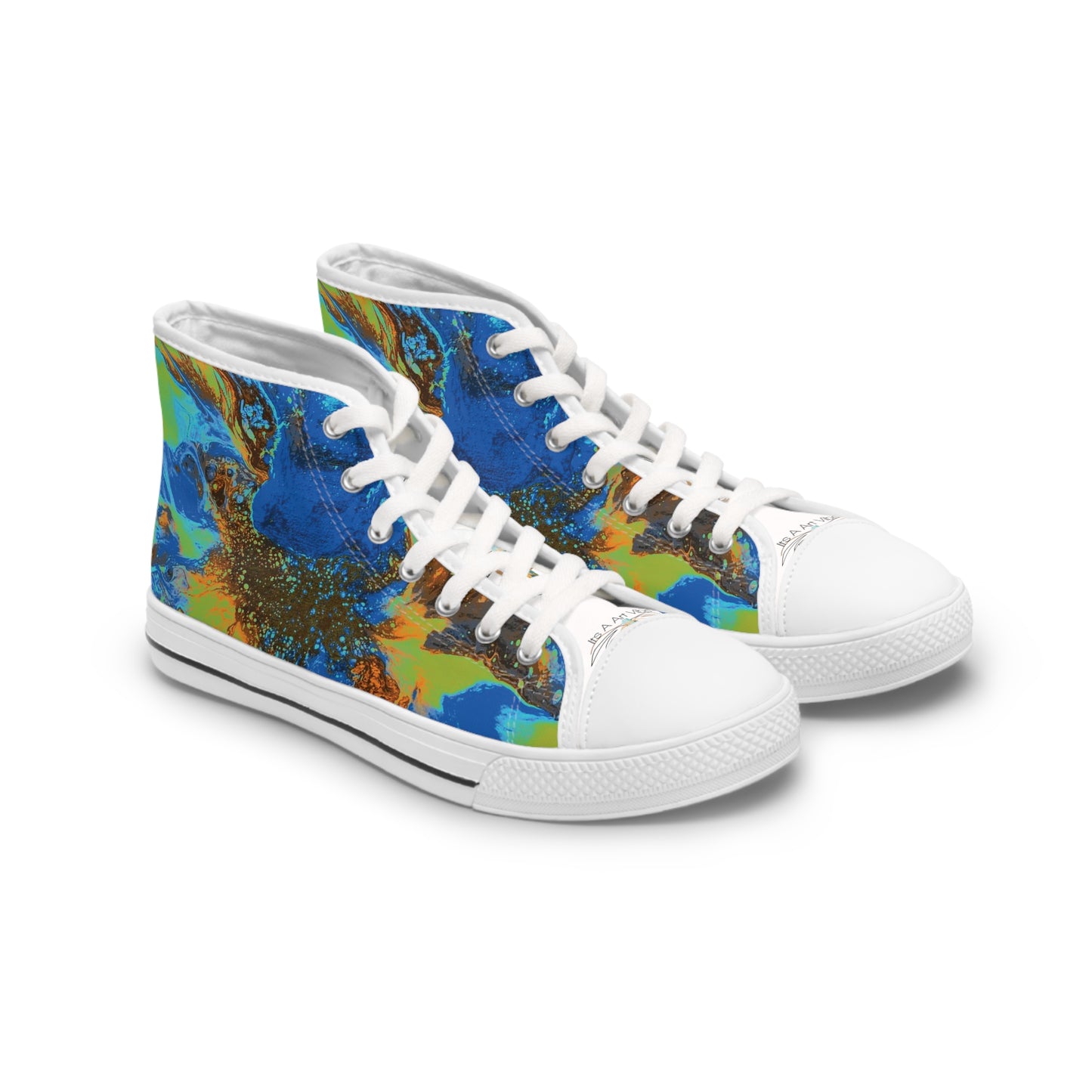 Women's High-Top Sneakers Mid-Day Blues by Its A Art Vibe