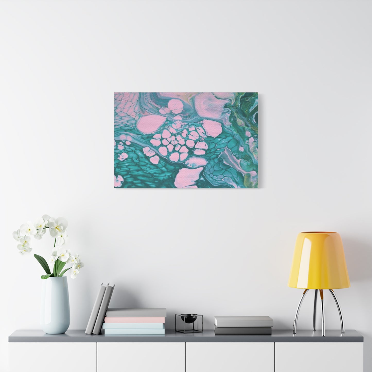 Abstract Art Matte Canvas Print - Colorful Ocean-Inspired Decor