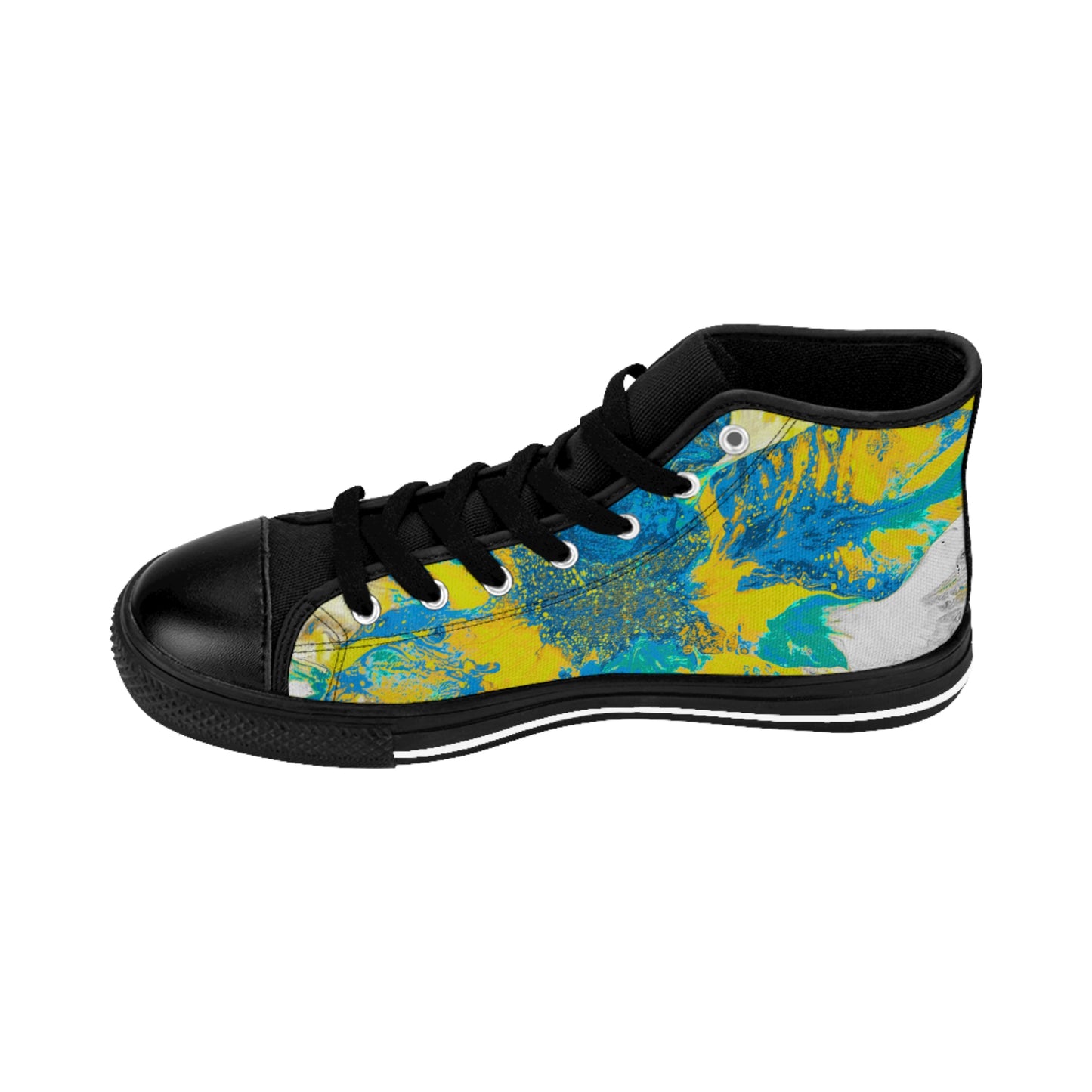 Men's Classic Sneakers Yellow Blue by Its A Art Vibe