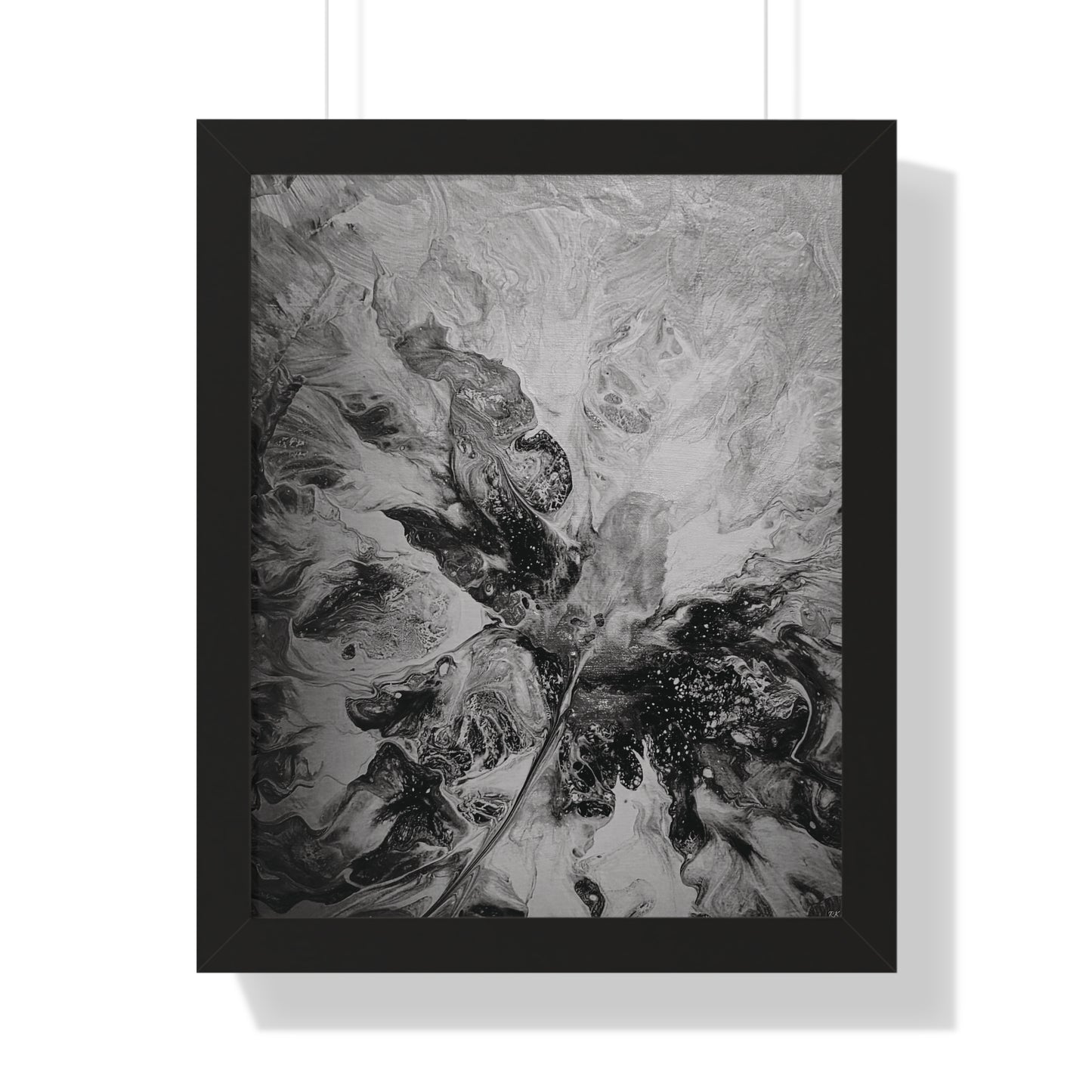 Framed Vertical Poster Black & White Gaze