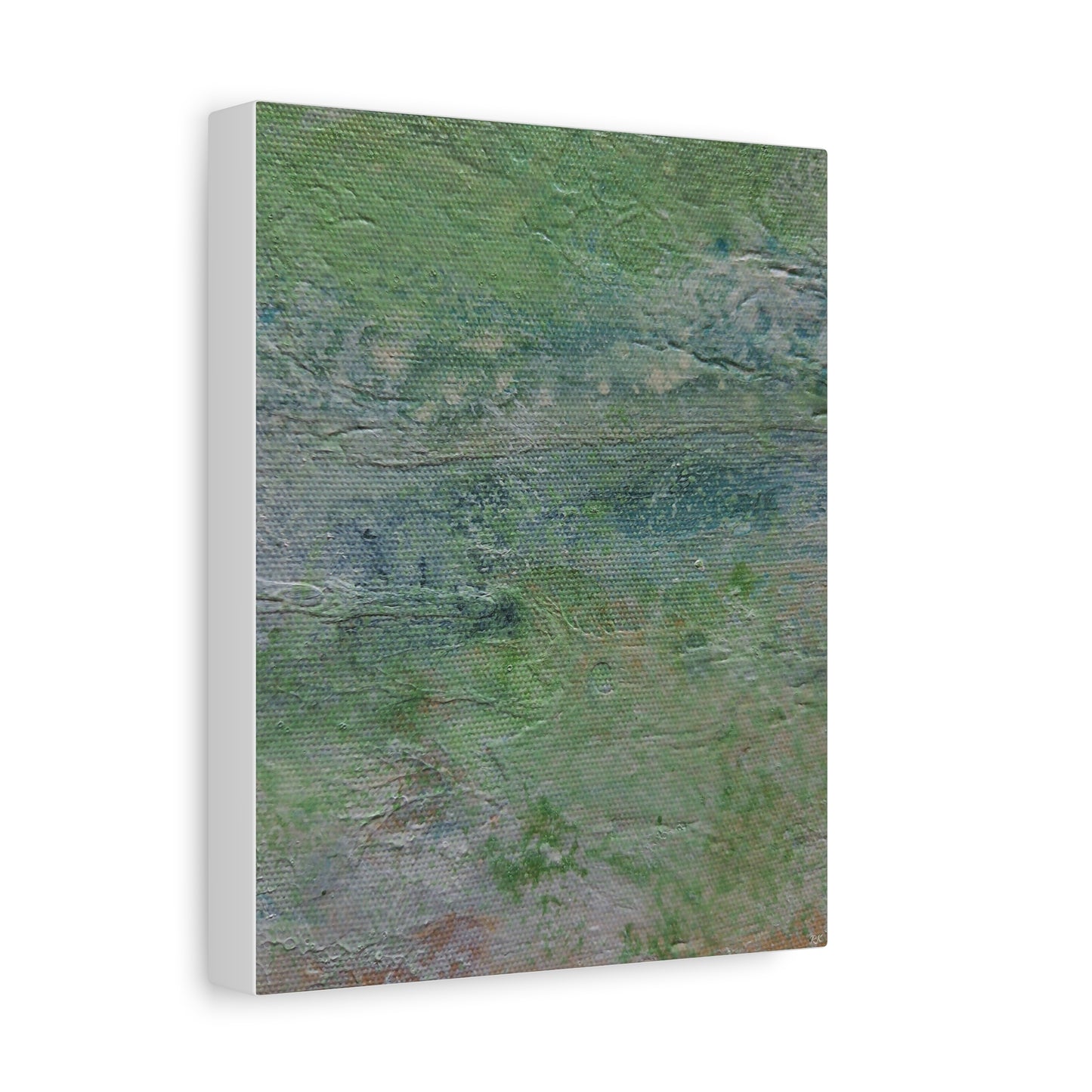 Nature Colors Greens Abstract Original Painting Printed on Canvas Gallery Wrap 1.25"