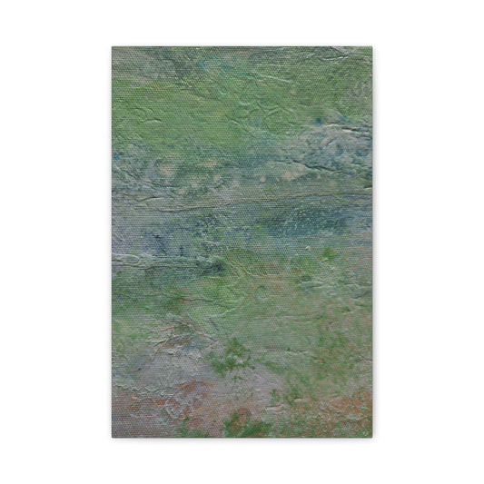 Nature Colors Greens Abstract Original Painting Printed on Canvas Gallery Wrap 1.25"