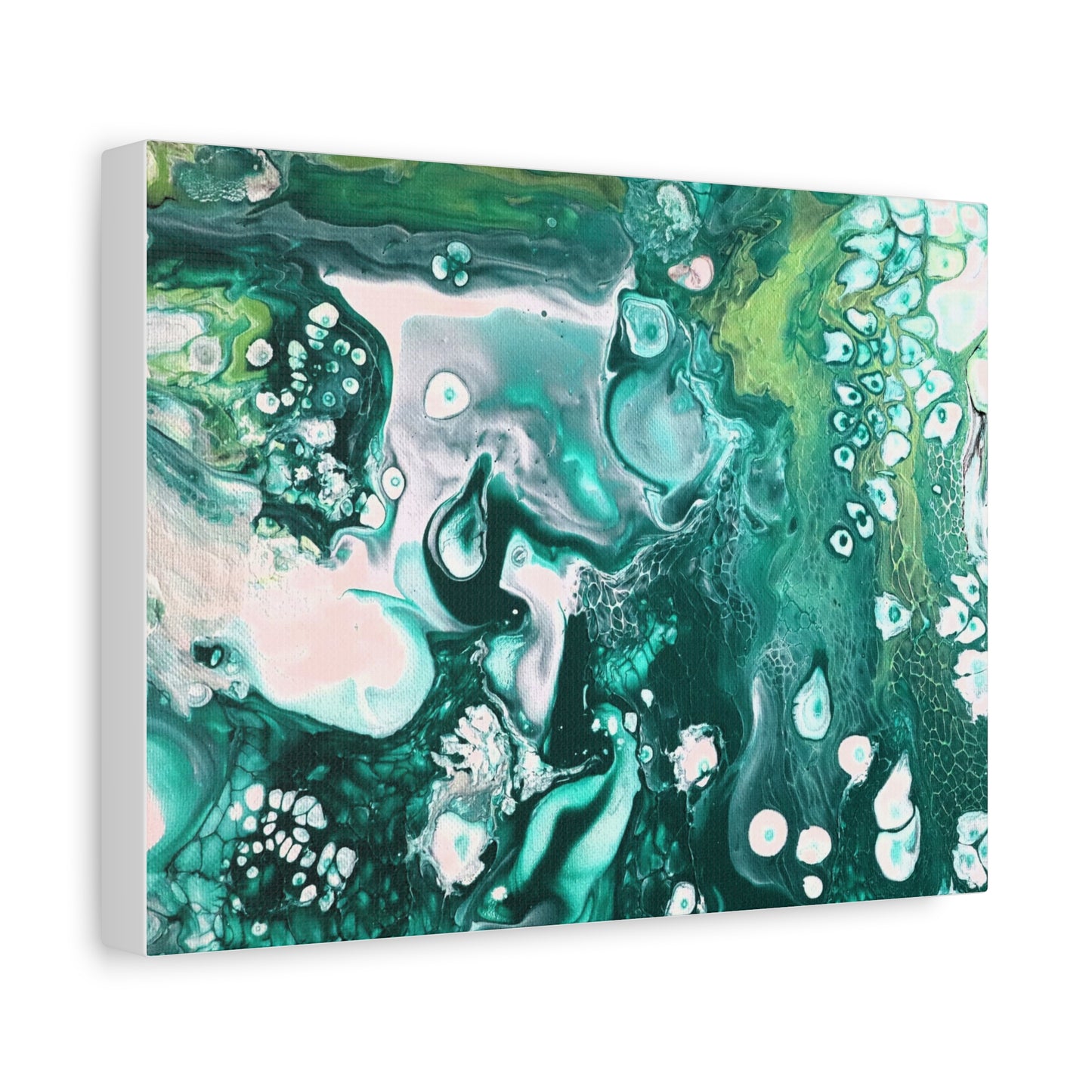 Canvas Gallery Wrap Print to Canvas- Rustic Green Space Painting by It's A Art Vibe