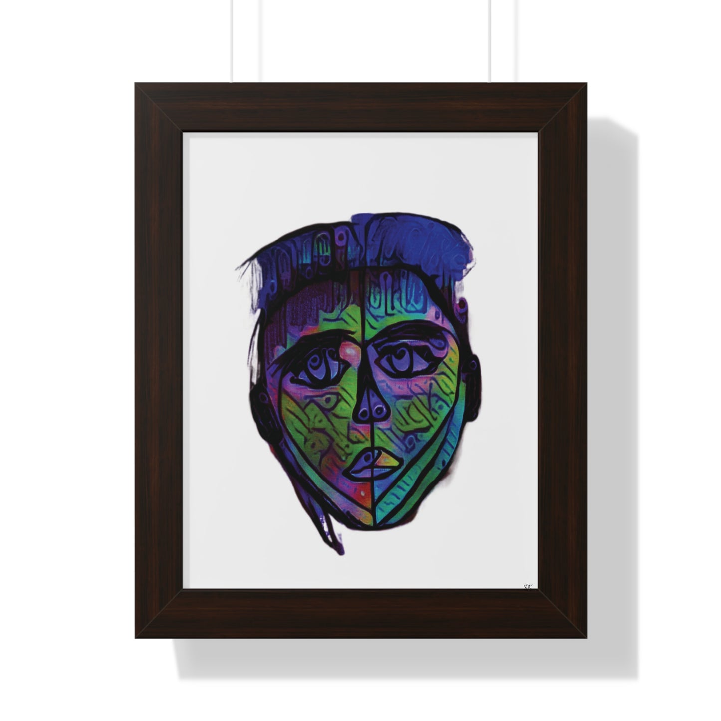 Framed Vertical Poster Abstract Face I Am Every Color 02