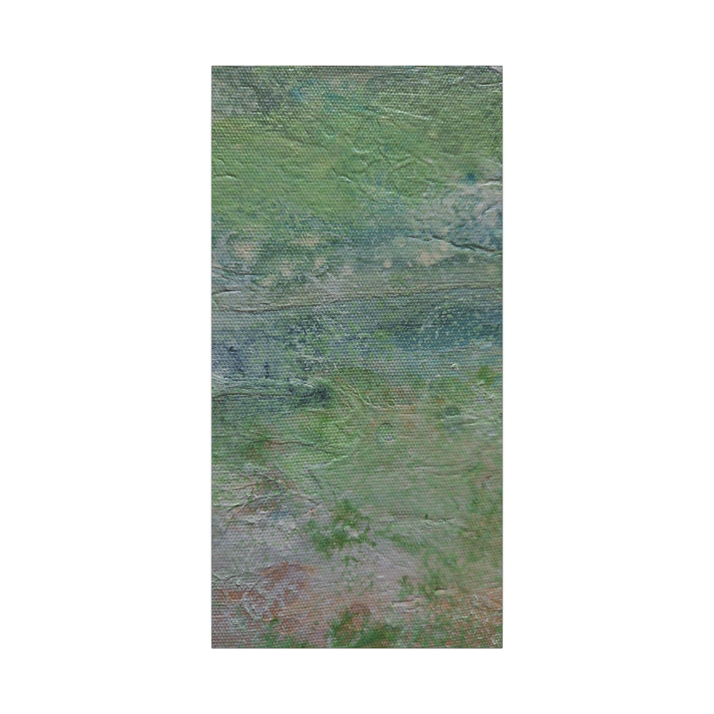 Nature Colors Greens Abstract Original Painting Printed on Canvas Gallery Wrap 1.25"