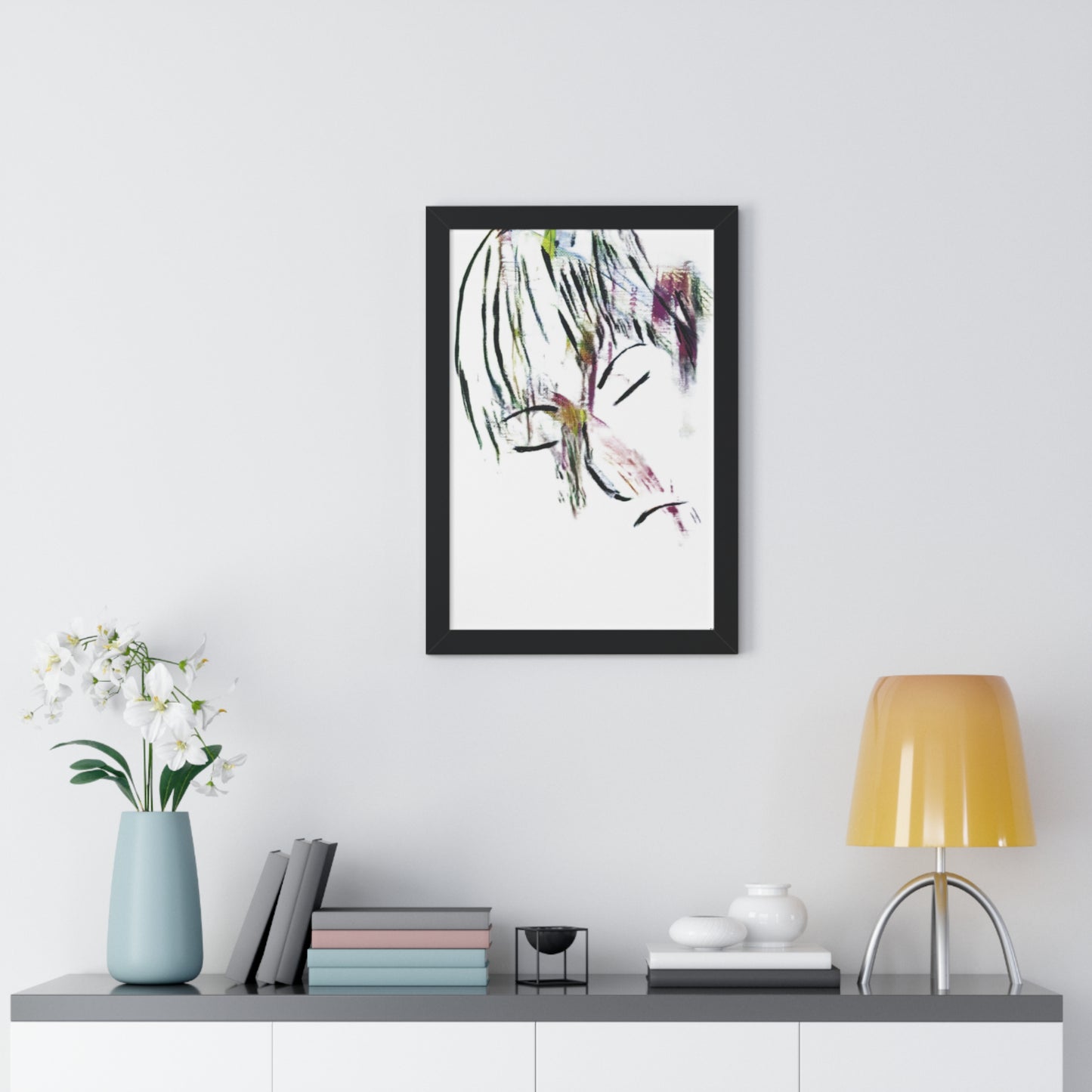 Framed Vertical Poster by Its A Art Vibe Abstract Sketched Face