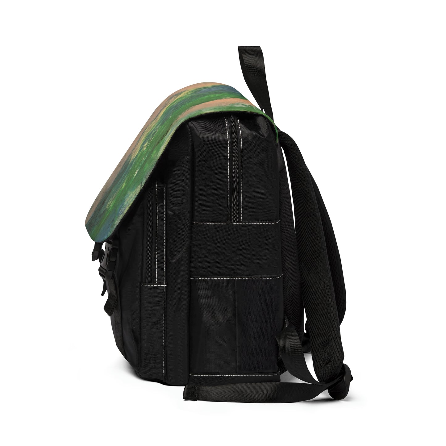 Unisex Casual Shoulder Backpack Green Go Blue by Its A Art Vibe