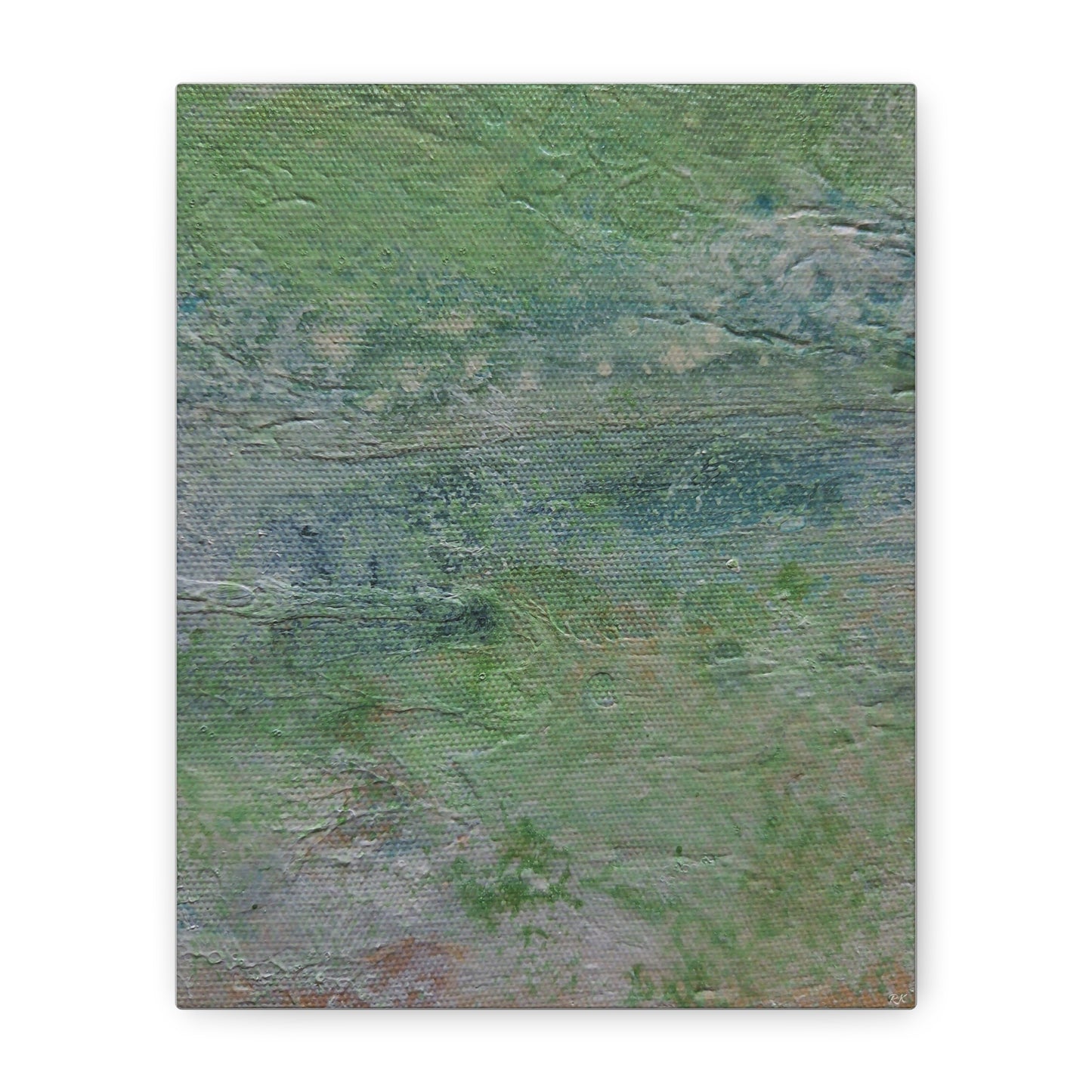 Nature Colors Greens Abstract Original Painting Printed on Canvas Gallery Wrap 1.25"