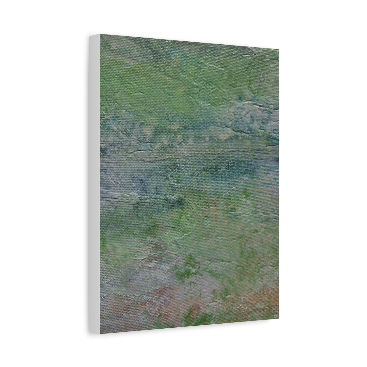 Nature Colors Greens Abstract Original Painting Printed on Canvas Gallery Wrap 1.25"