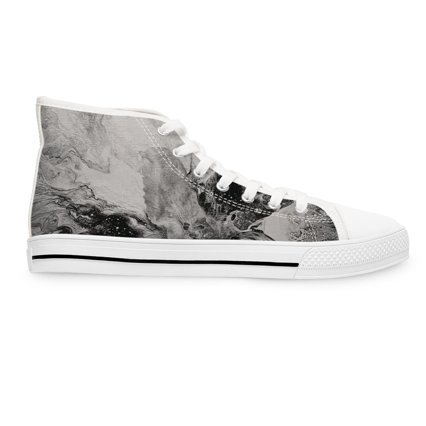 Women's High-Top Sneakers Black and White Bae Fog Sneakers by Its A Art Vibe