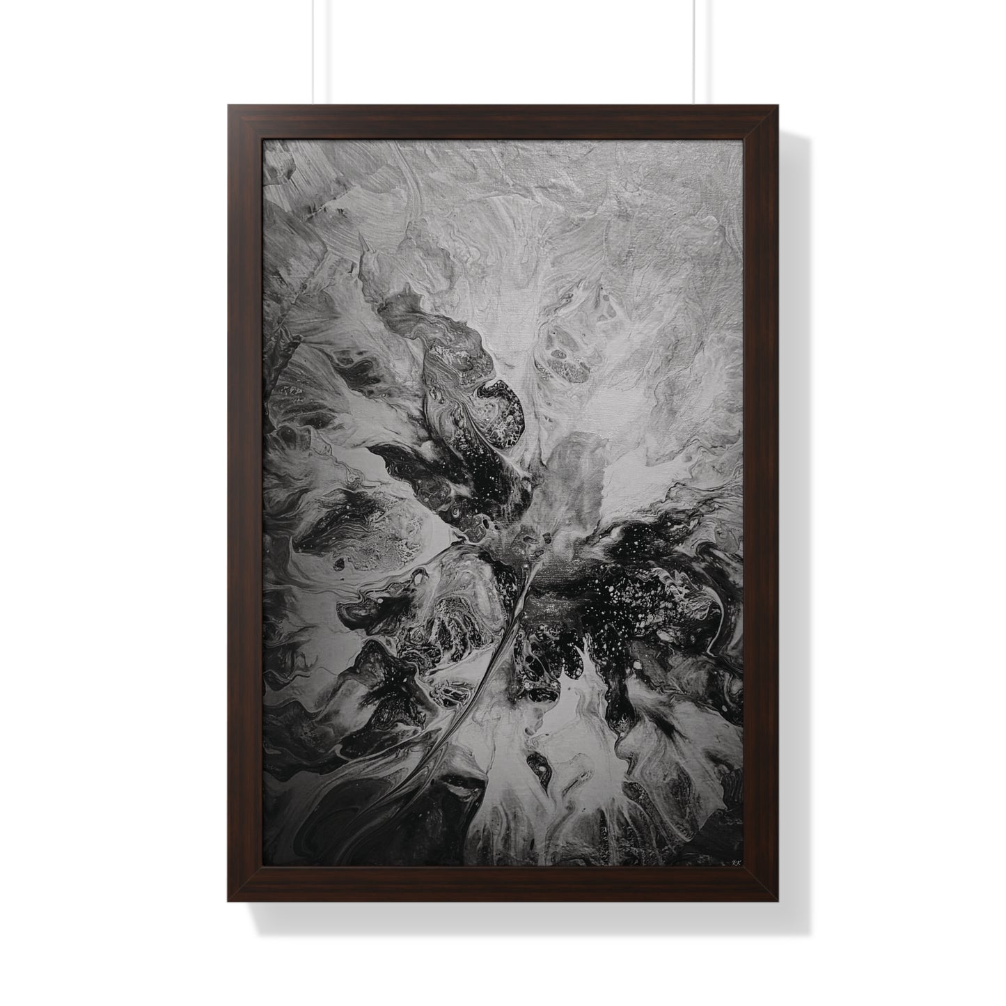 Framed Vertical Poster Black & White Gaze