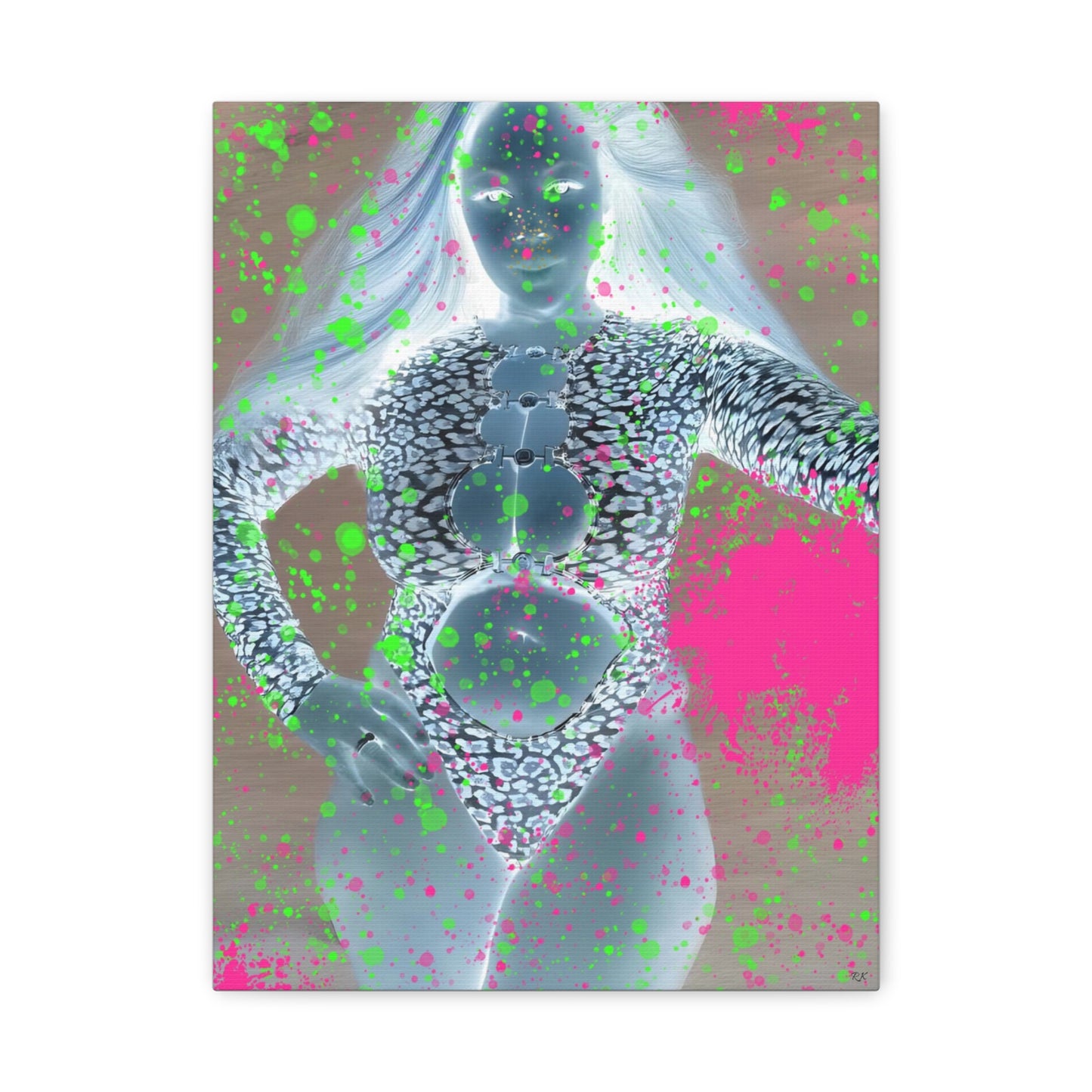 Canvas Print - Glowing Sensually Splashed Full Body Portrait