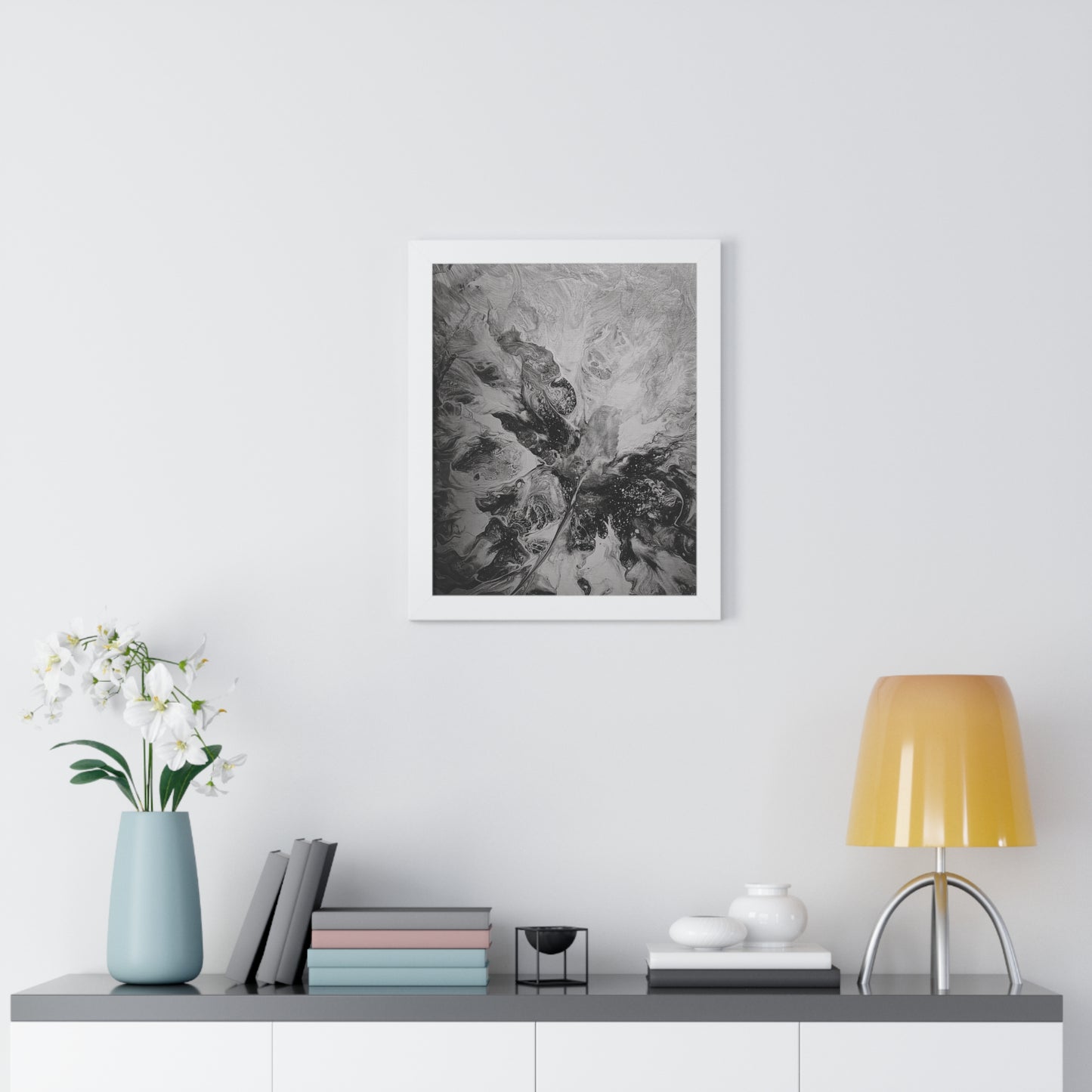 Framed Vertical Poster Black & White Gaze