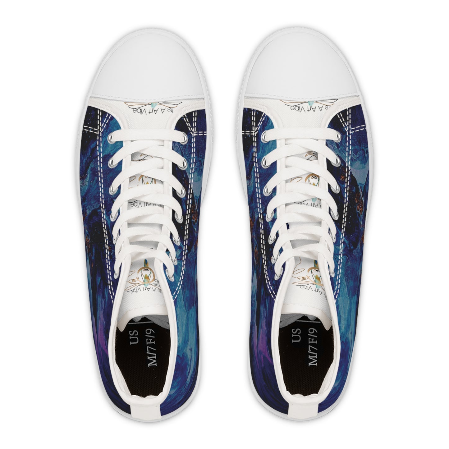 Women's High-Top Sneakers Midnight Blues by Its A Art Vibe