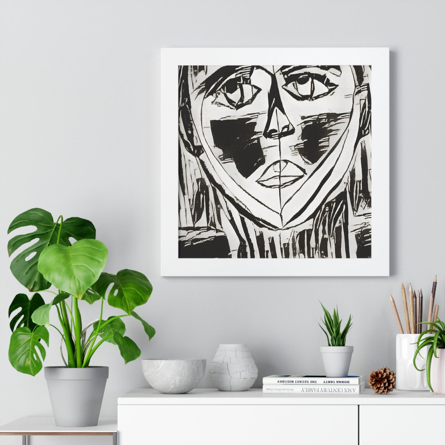 Framed Vertical Poster Sketched Portrait by It's A Art Vibe