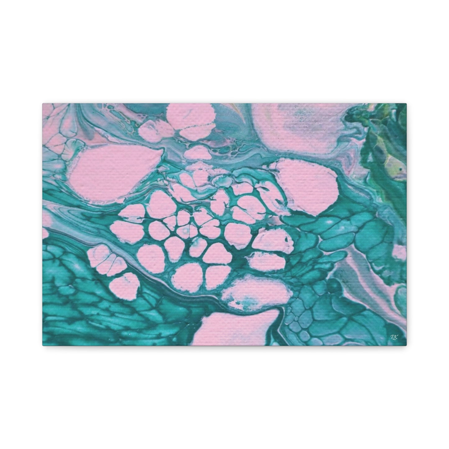 Abstract Art Matte Canvas Print - Colorful Ocean-Inspired Decor