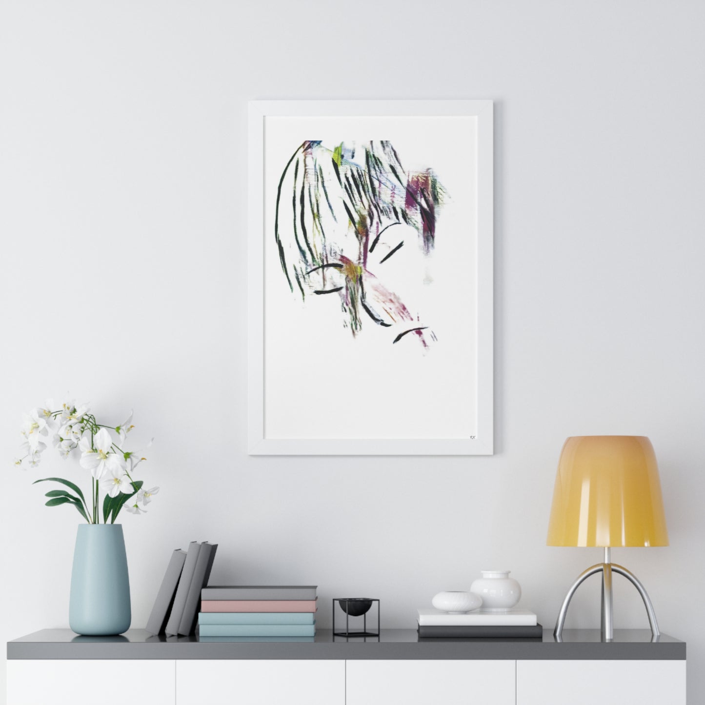 Framed Vertical Poster by Its A Art Vibe Abstract Sketched Face