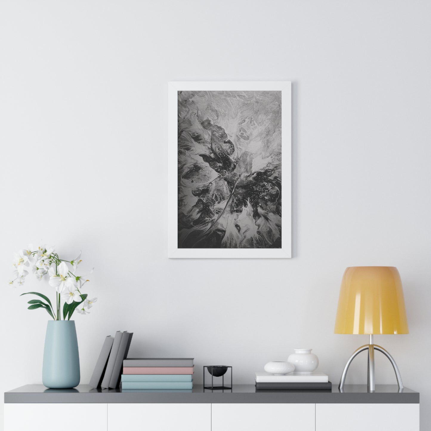 Framed Vertical Poster Black & White Gaze