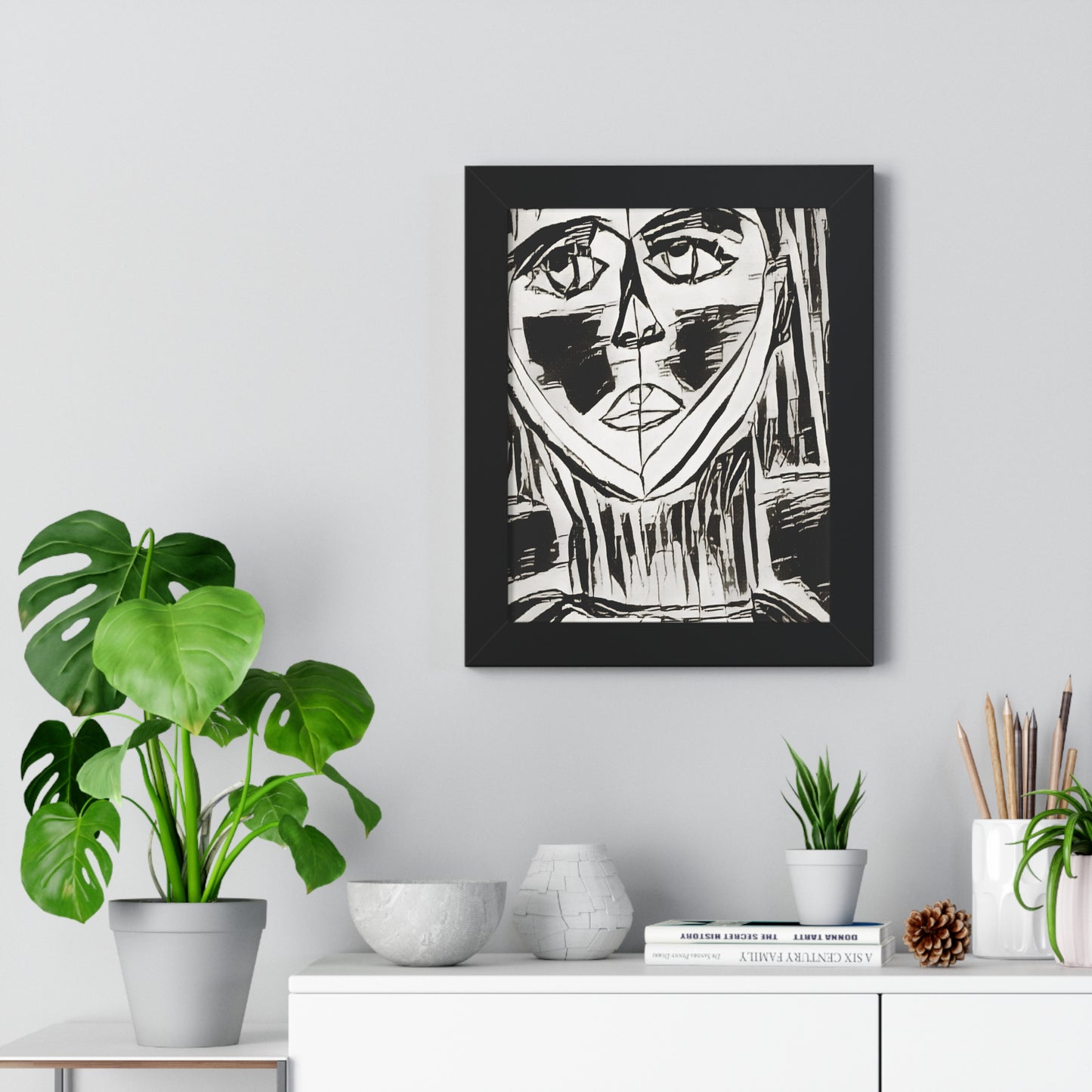 Framed Vertical Poster Sketched Portrait by It's A Art Vibe