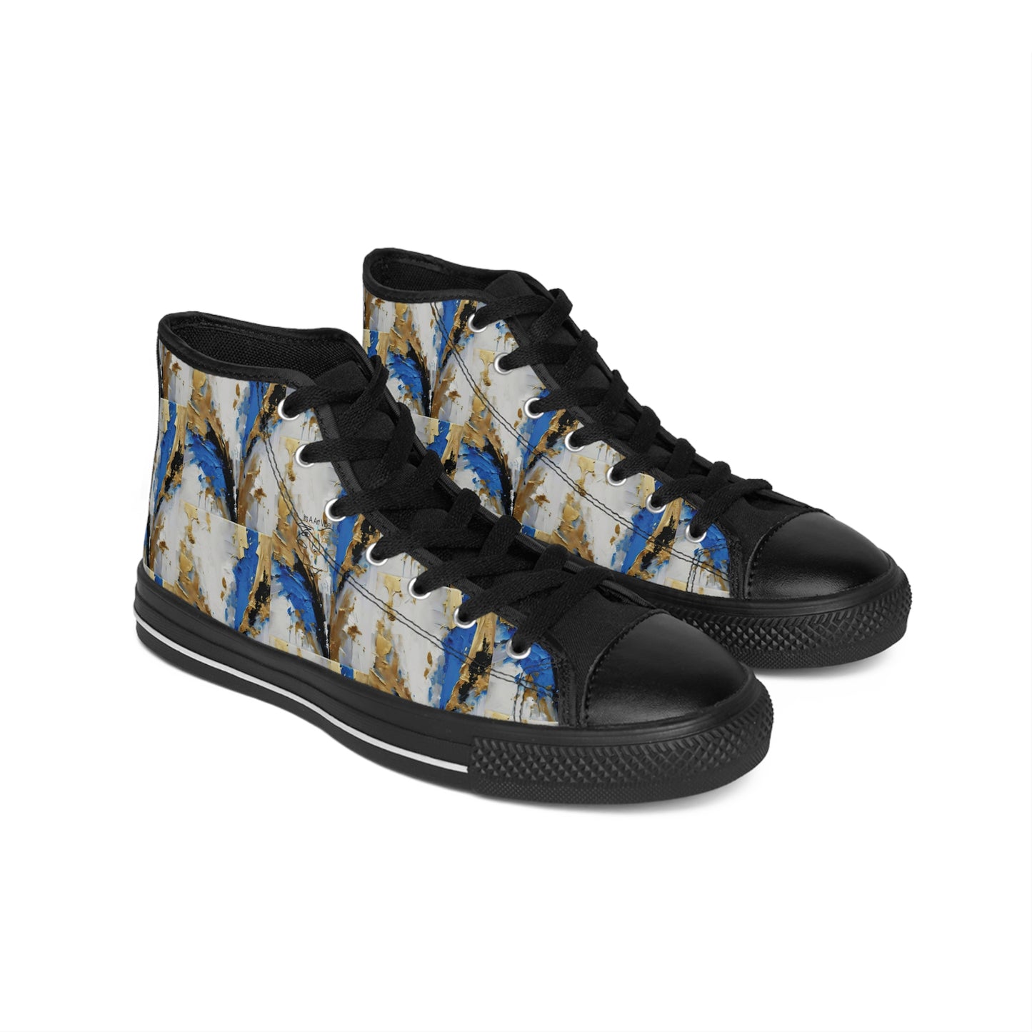 Men's Classic Sneakers Blue Gold by Its A Art Vibe