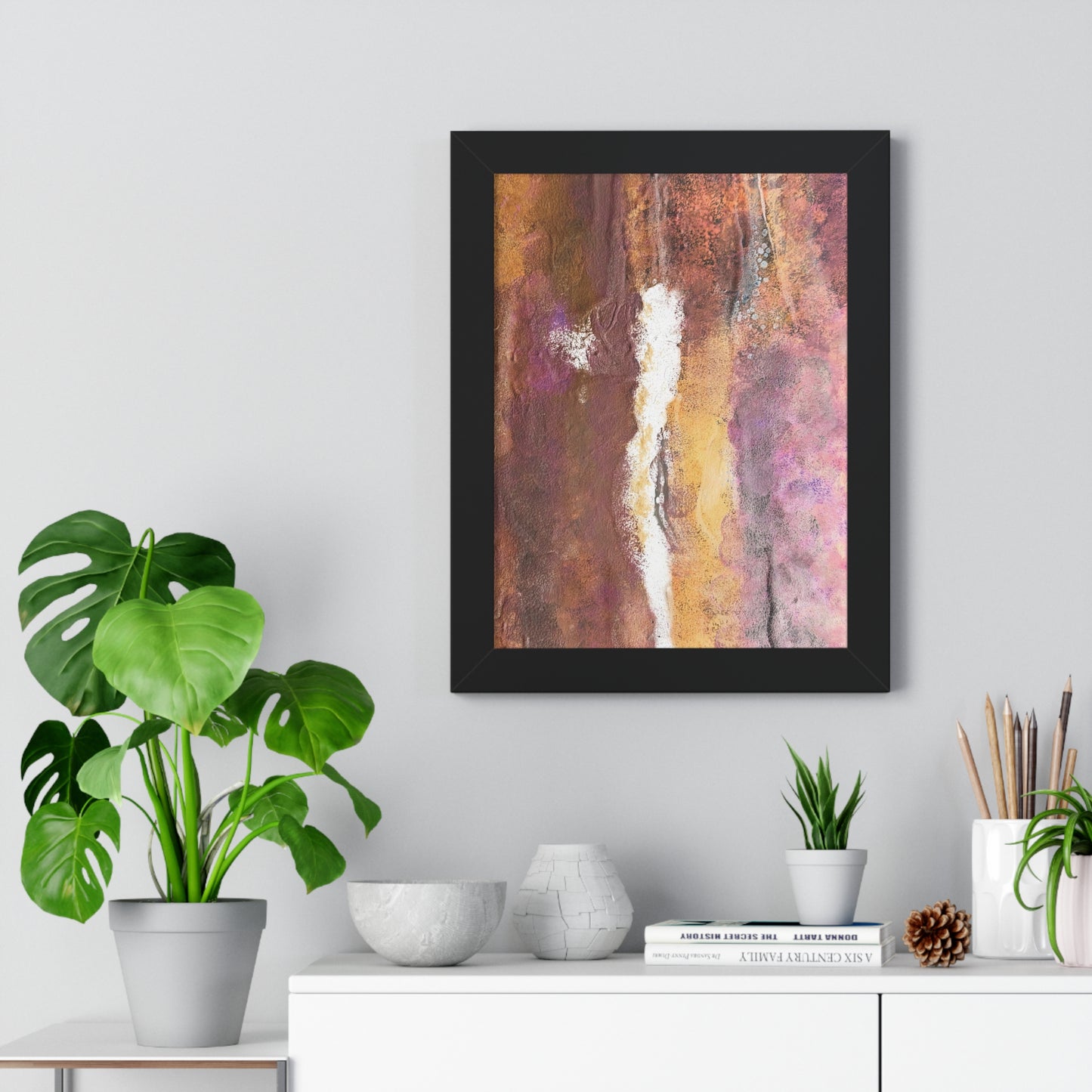 Framed Vertical Poster Rustic Fire by Its A Art Vibe