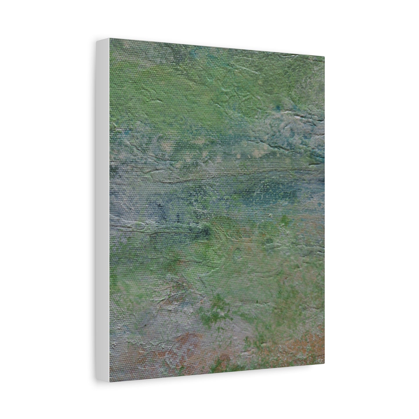 Nature Colors Greens Abstract Original Painting Printed on Canvas Gallery Wrap 1.25"