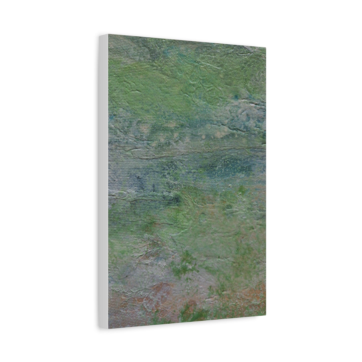 Nature Colors Greens Abstract Original Painting Printed on Canvas Gallery Wrap 1.25"