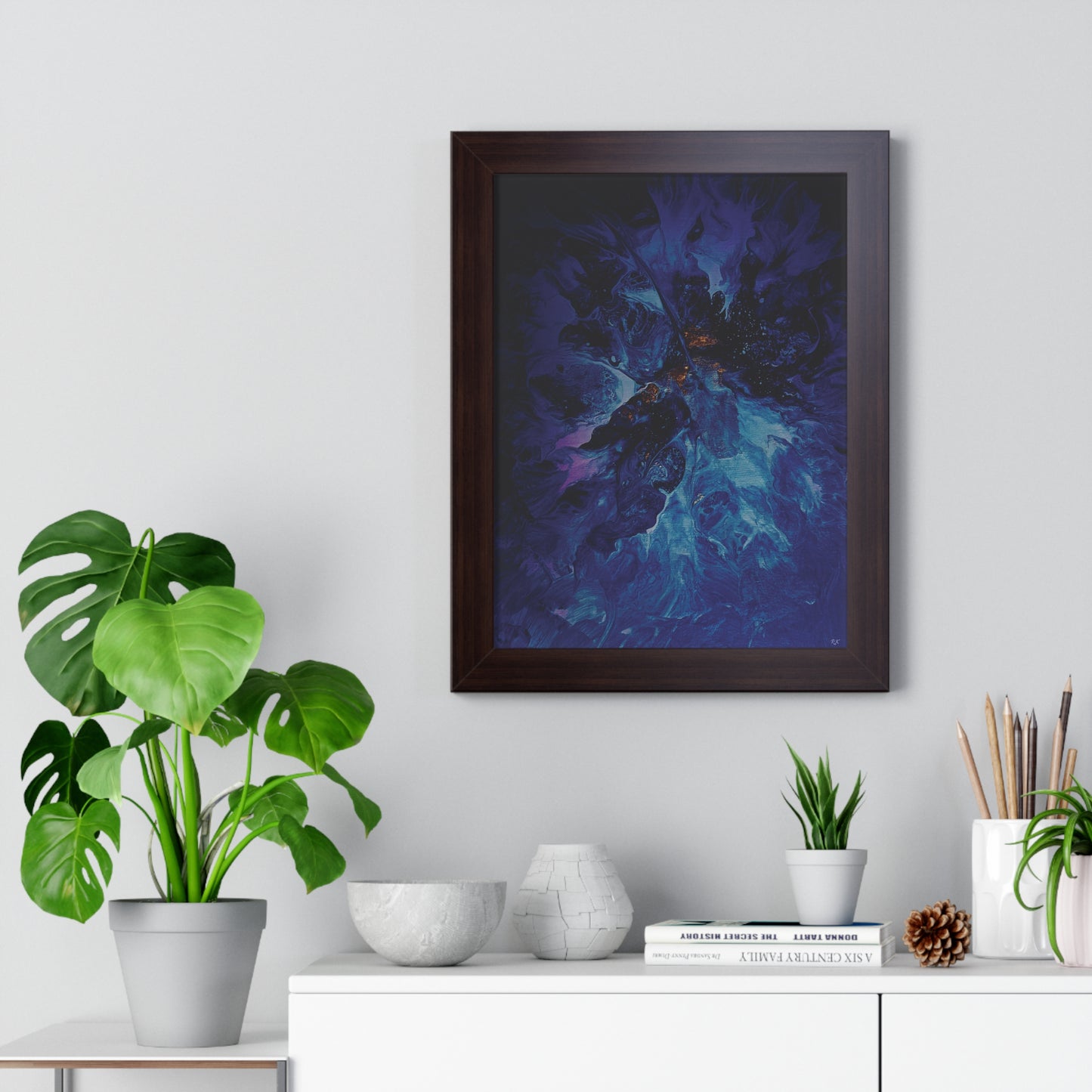 Framed Vertical Poster by Its A Art Vibe Blue Ice