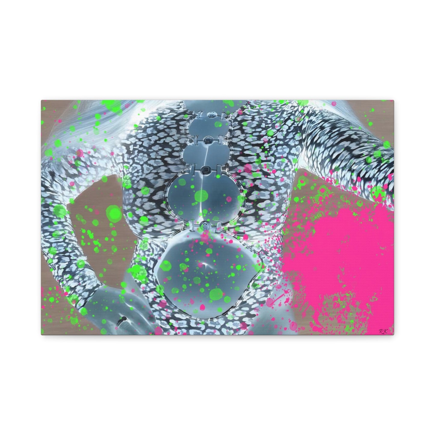 Canvas Print - Glowing Sensually Splashed Full Body Portrait