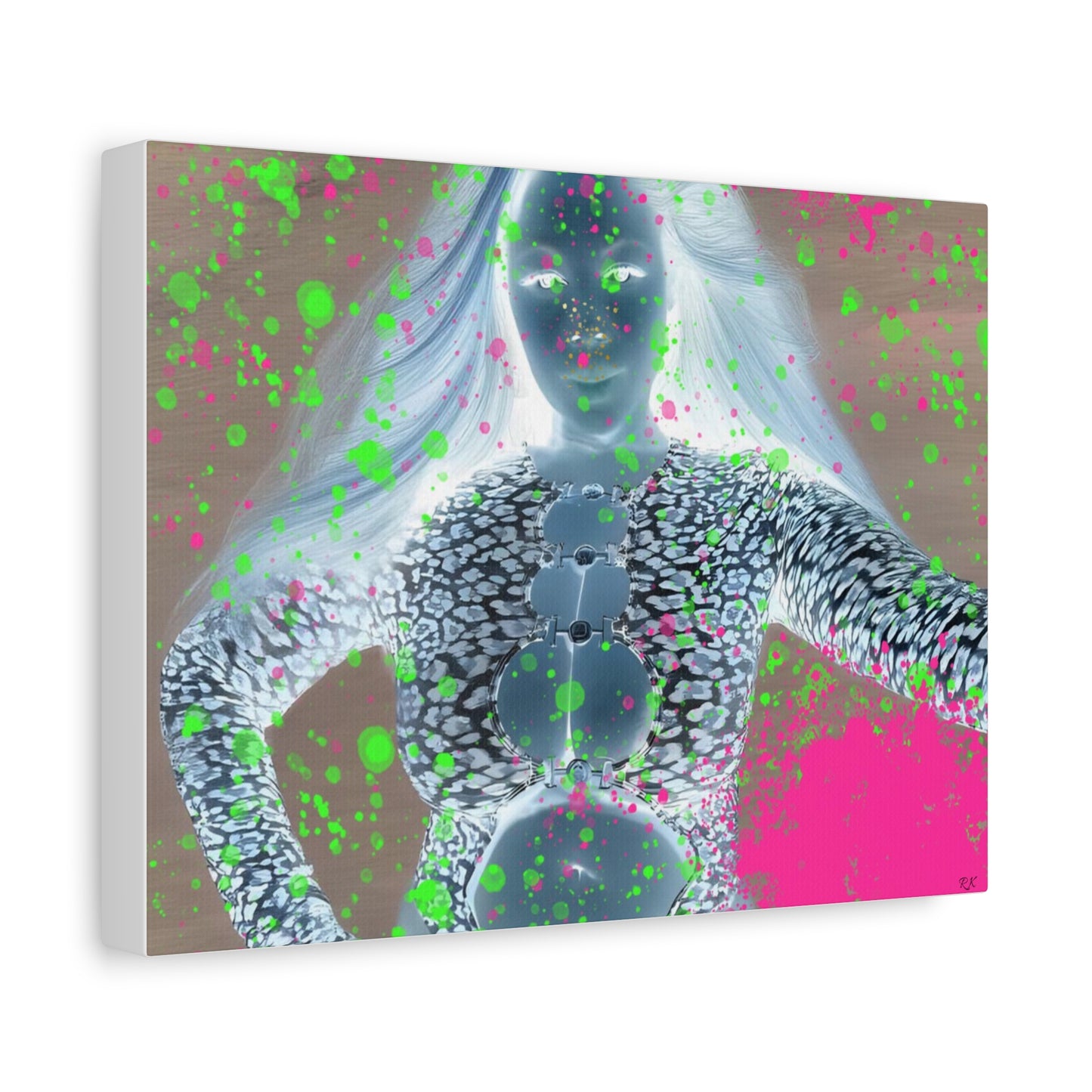 Canvas Print - Glowing Sensually Splashed Full Body Portrait
