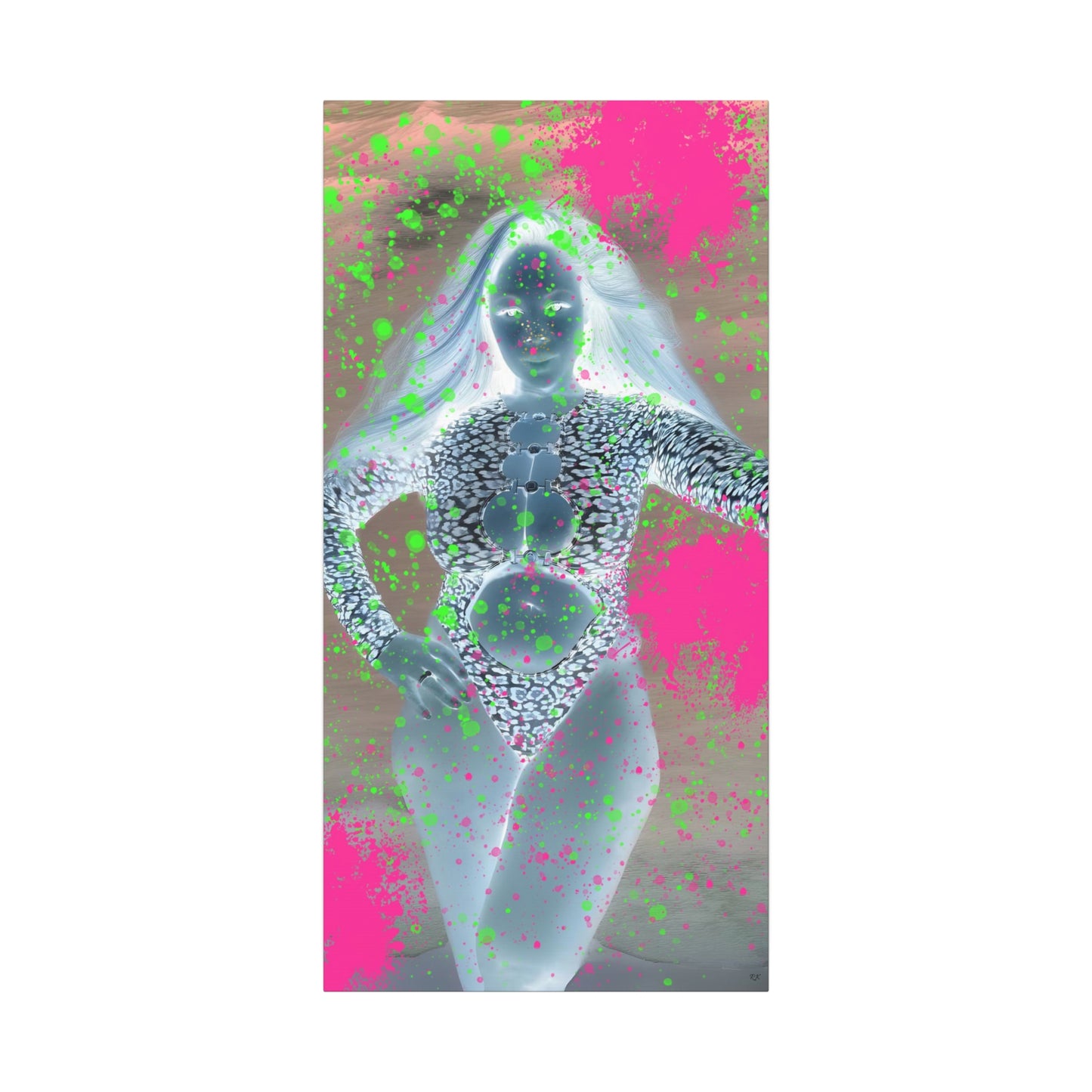 Canvas Print - Glowing Sensually Splashed Full Body Portrait