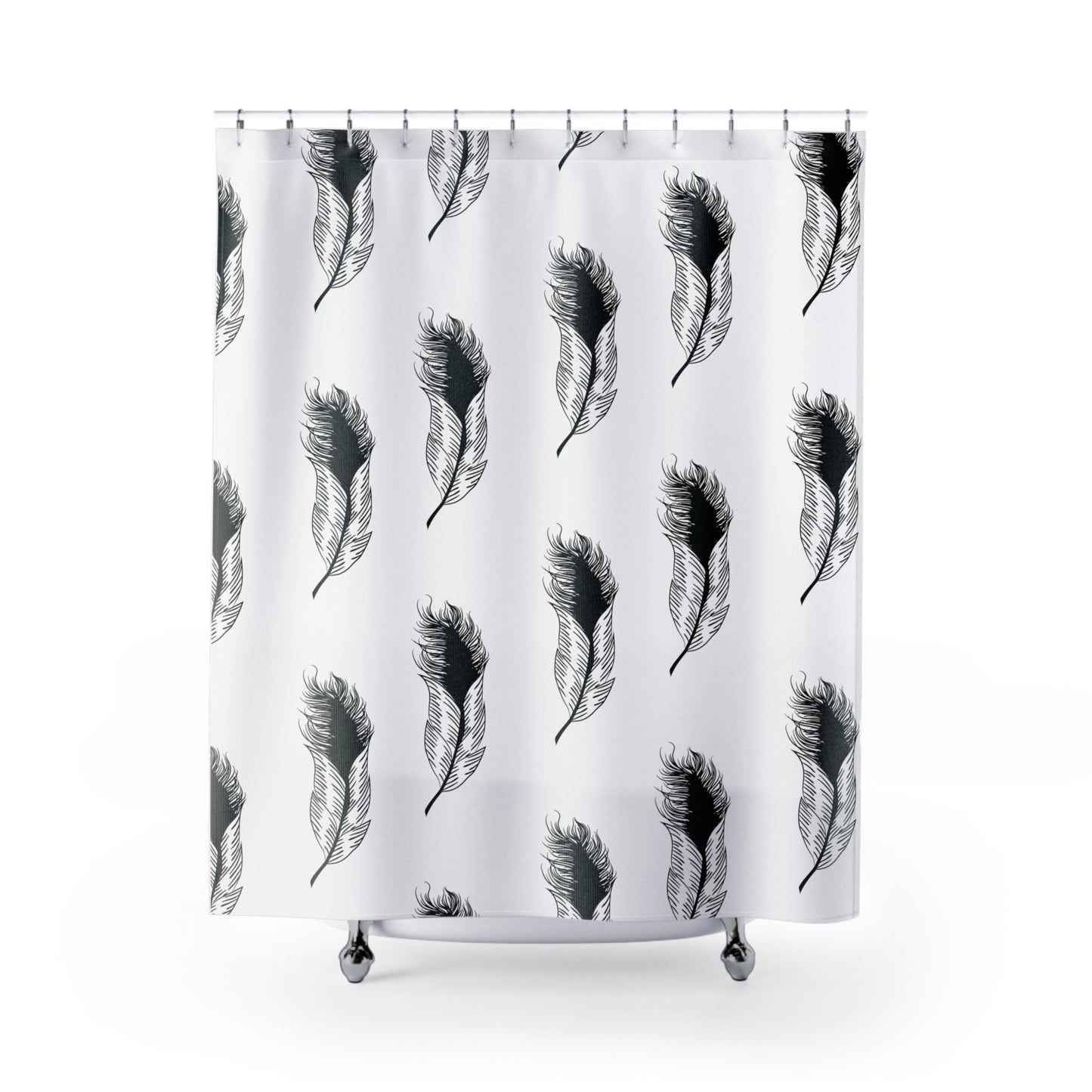 Shower Curtains by Its A Art Vibe Black & White Feather