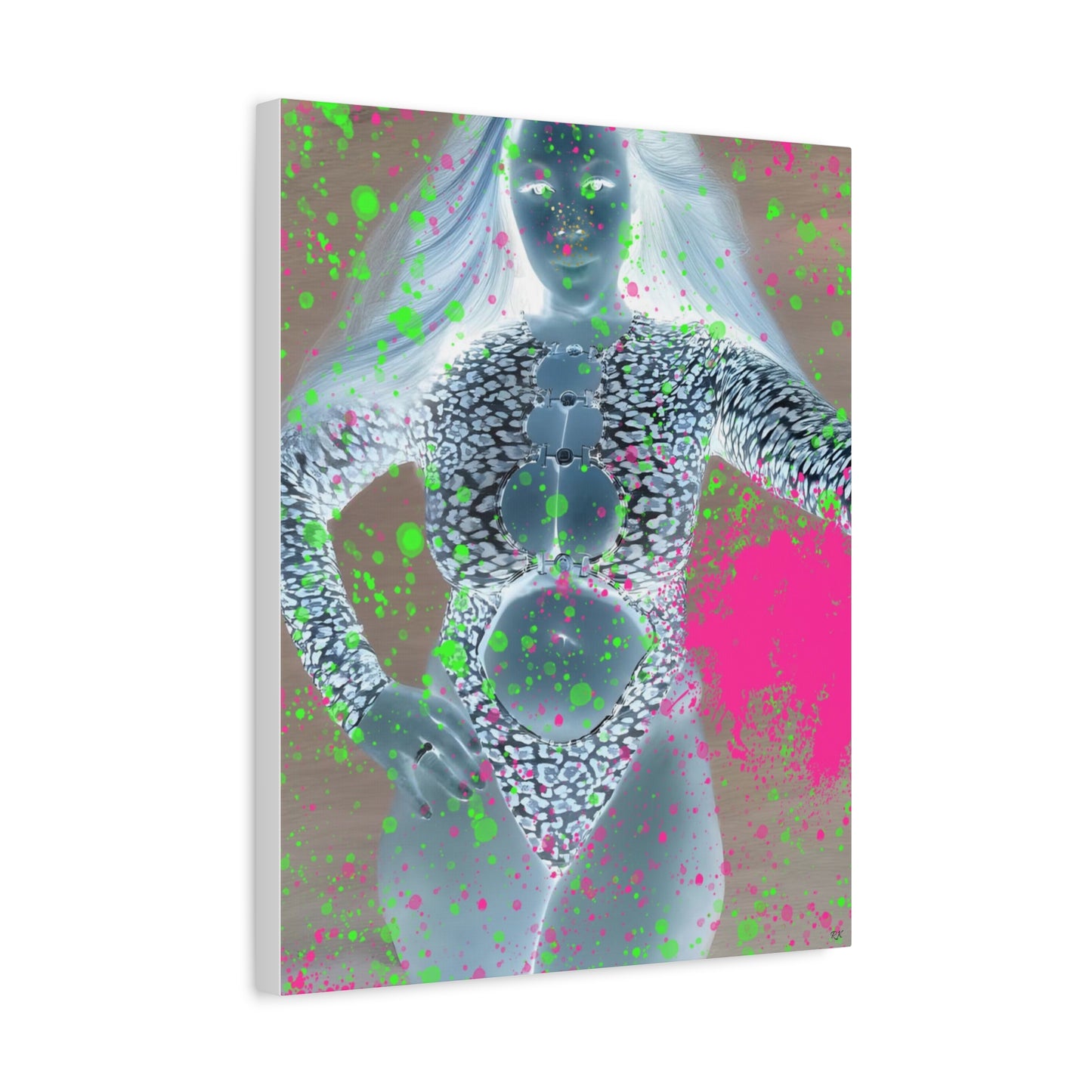Canvas Print - Glowing Sensually Splashed Full Body Portrait
