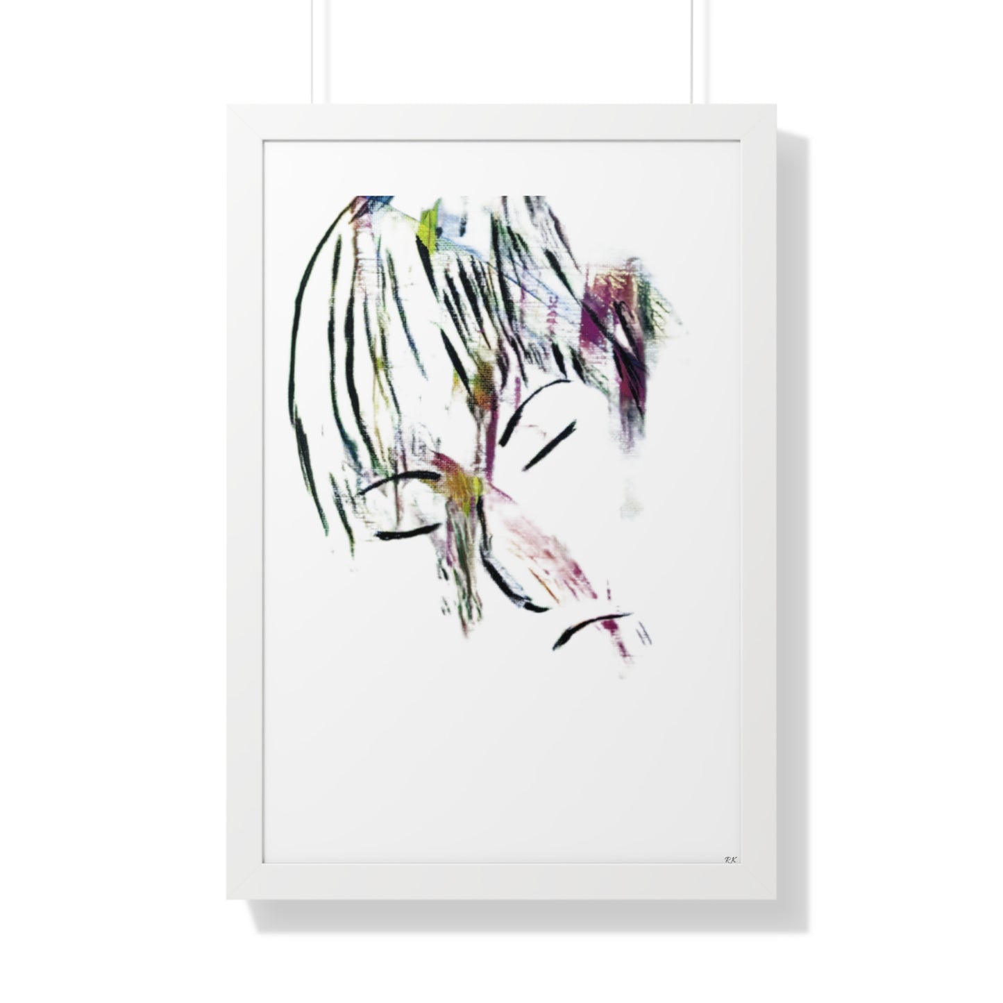 Framed Vertical Poster by Its A Art Vibe Abstract Sketched Face