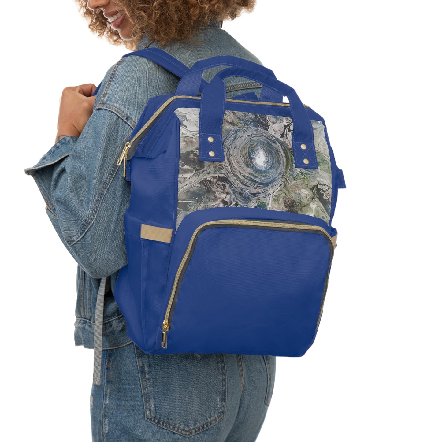 Multifunctional Diaper Backpack Blue Eye Of The Strom by Its A Art Vibe