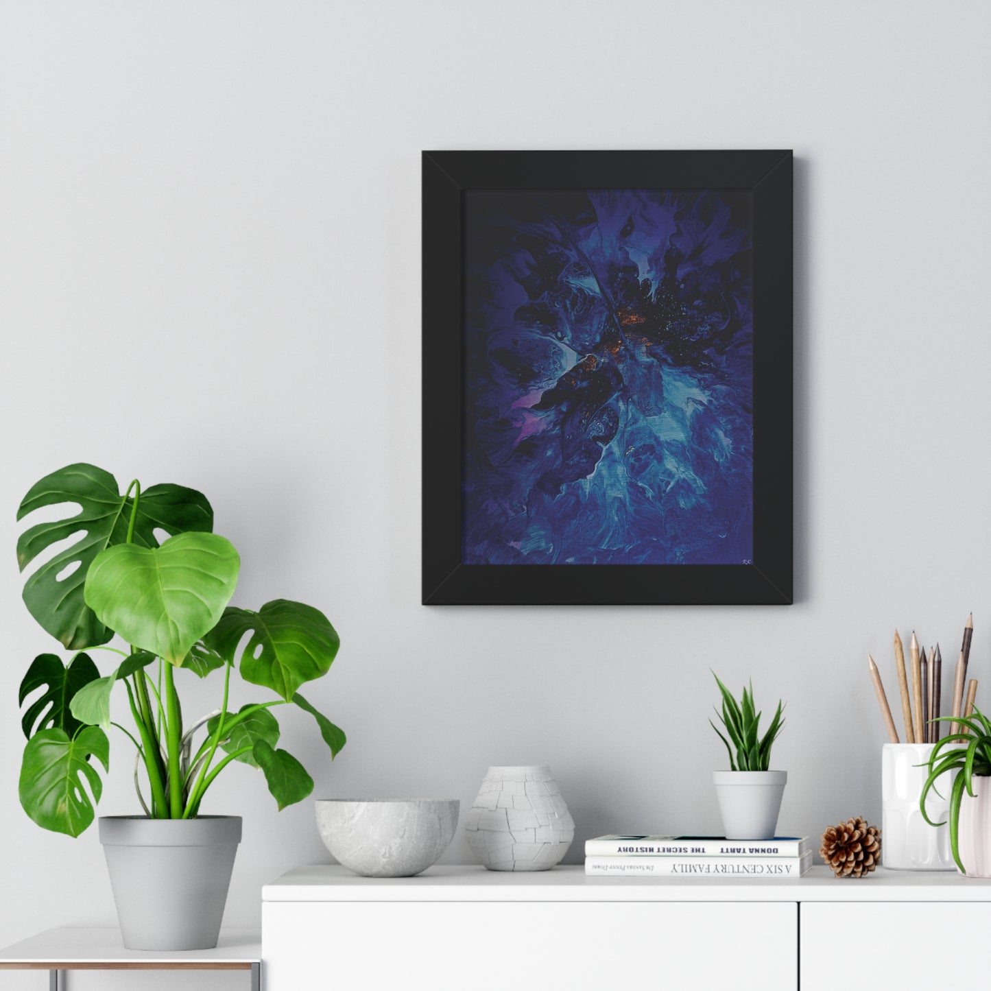 Framed Vertical Poster by Its A Art Vibe Blue Ice