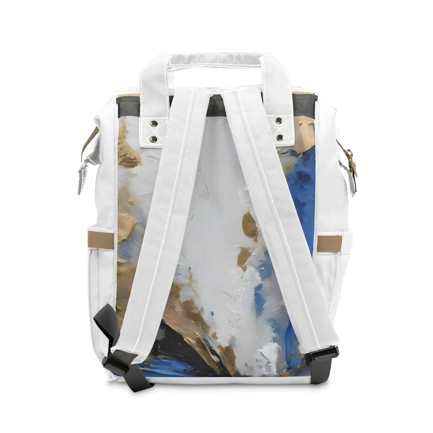 Multifunctional Diaper Backpack Blue Gold by Its A Art Vibe